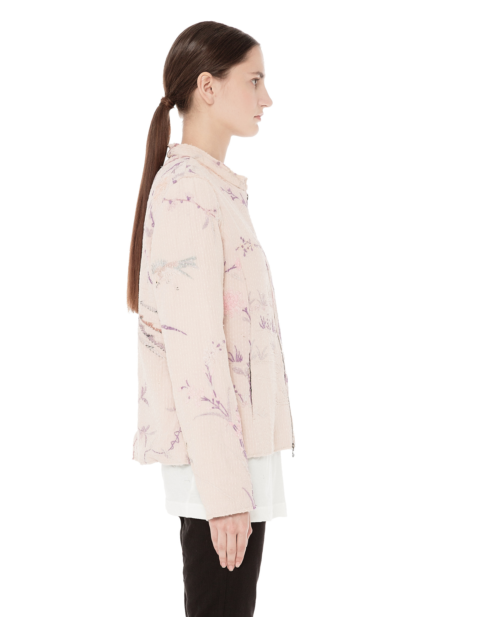 By Walid Embroidered silk bomber jacket