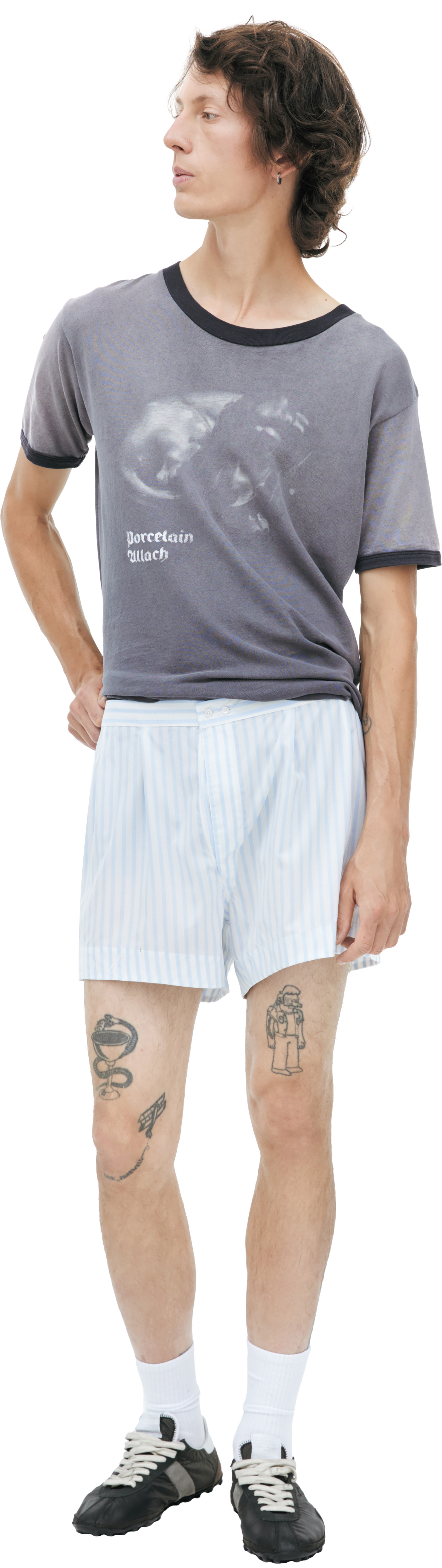 Enfants Riches Déprimés Striped wool shorts