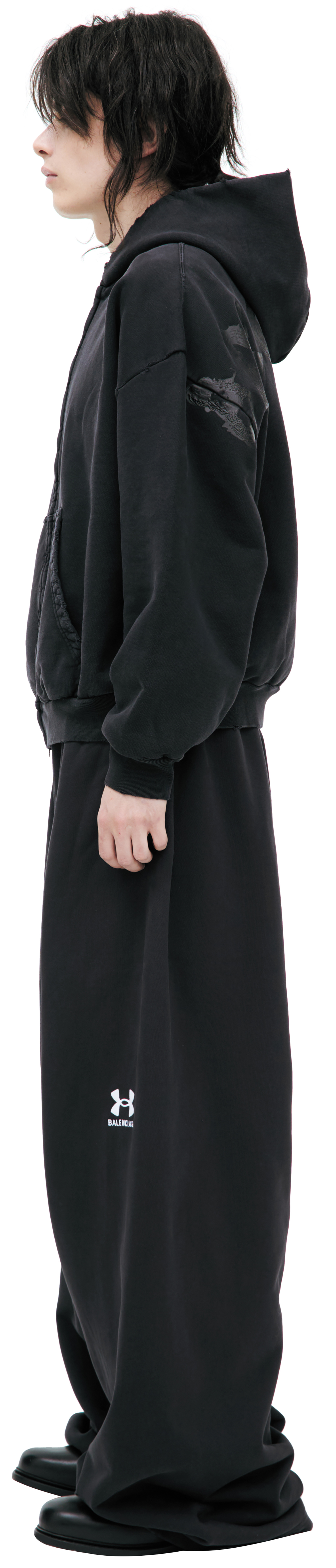 Balenciaga Dark grey zip up hoodie