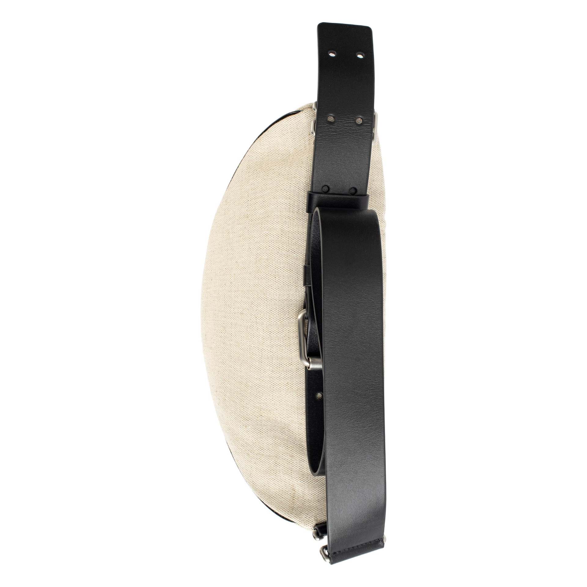 Jil Sander Canvas belt bag with leather piping