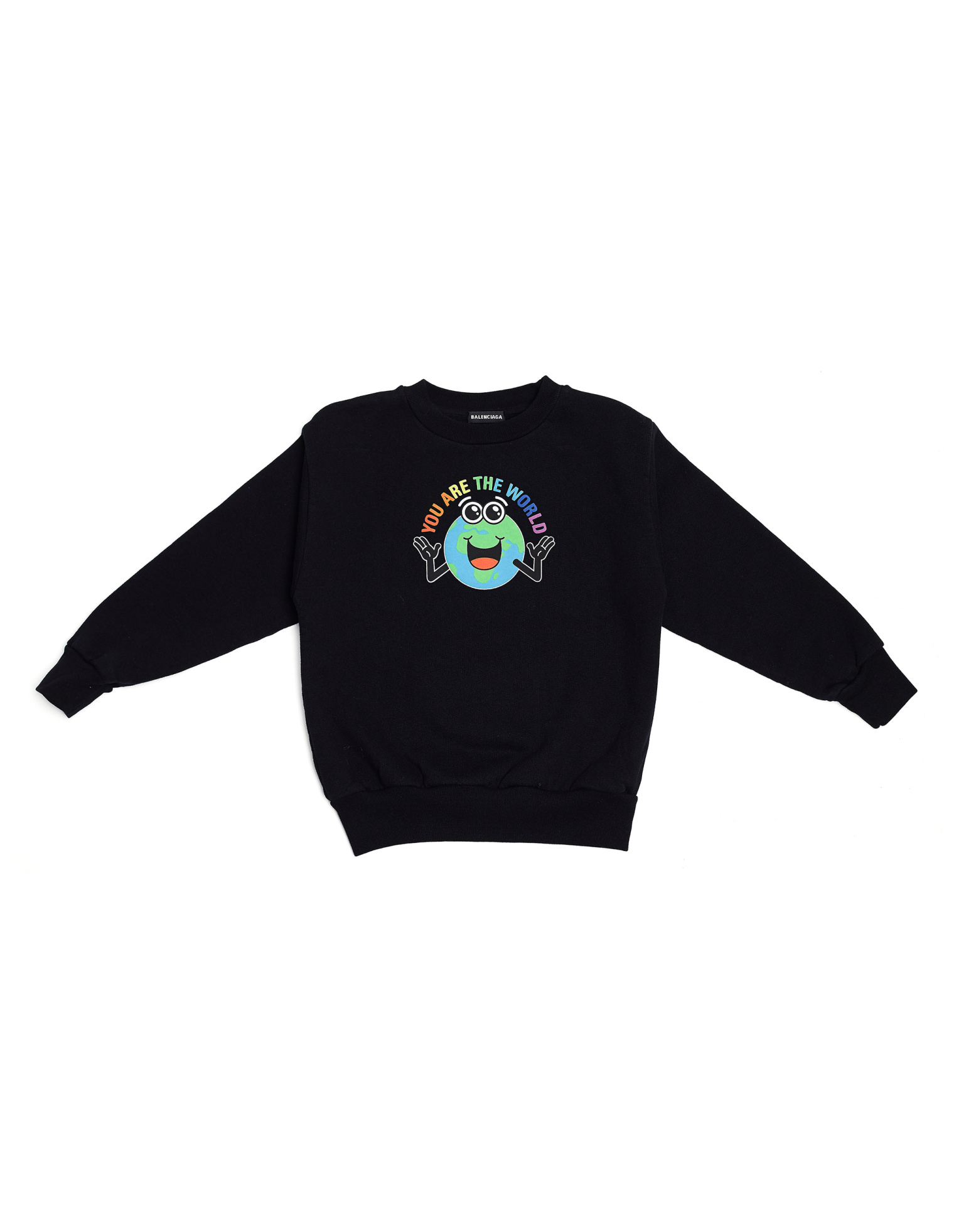 Balenciaga Kids Черный свитшот You Are The World