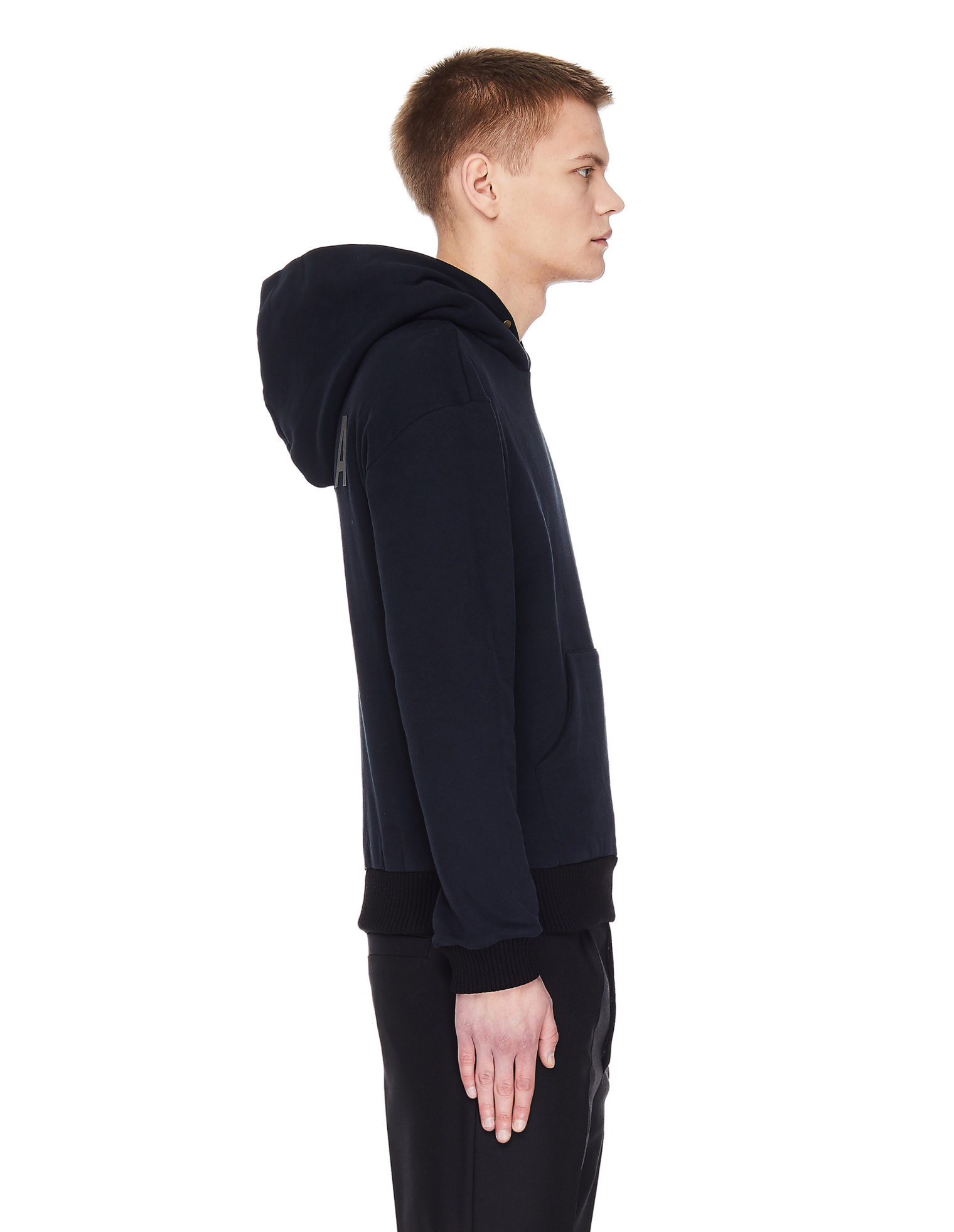 Buy Fear of God x Zegna men black cotton & cashmere hoodie for