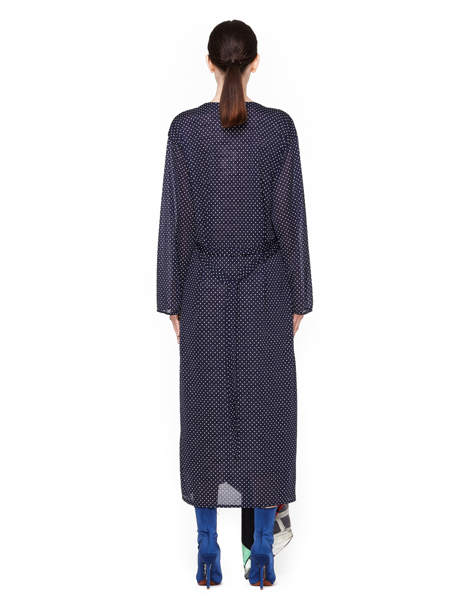VETEMENTS Платье в горошек с шелковым шарфом