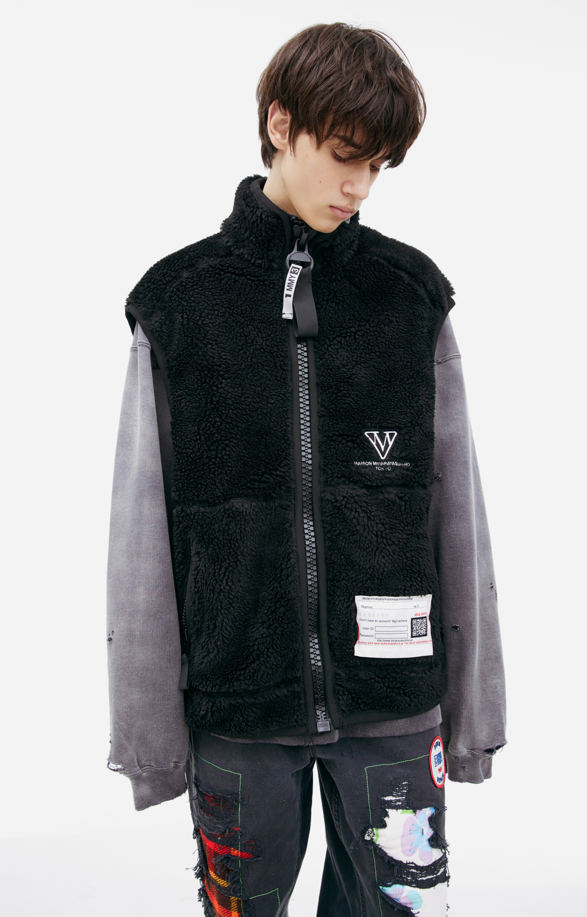 Maison Mihara Yasuhiro Oversize vest with patch