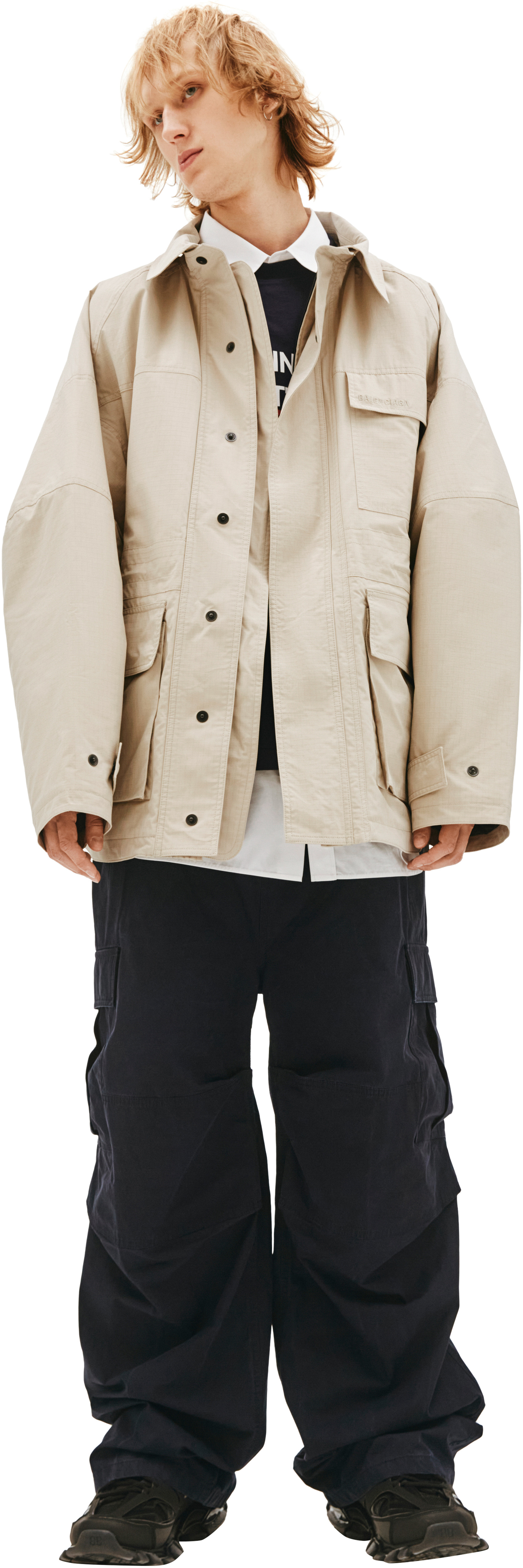 Balenciaga Beige Oversized Jacket