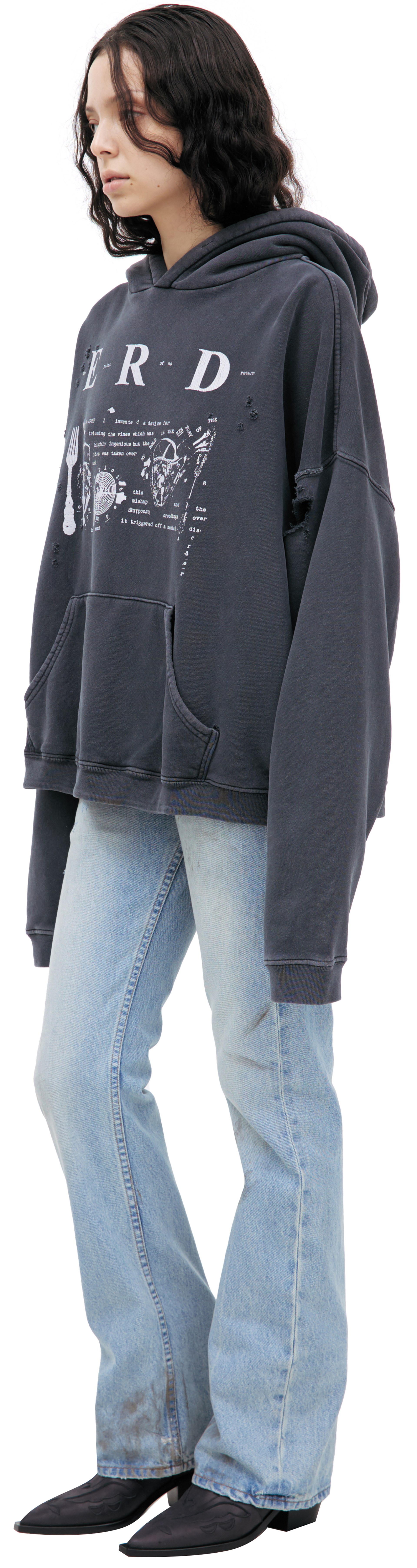 Enfants Riches Déprimés Dark grey hoodie with print