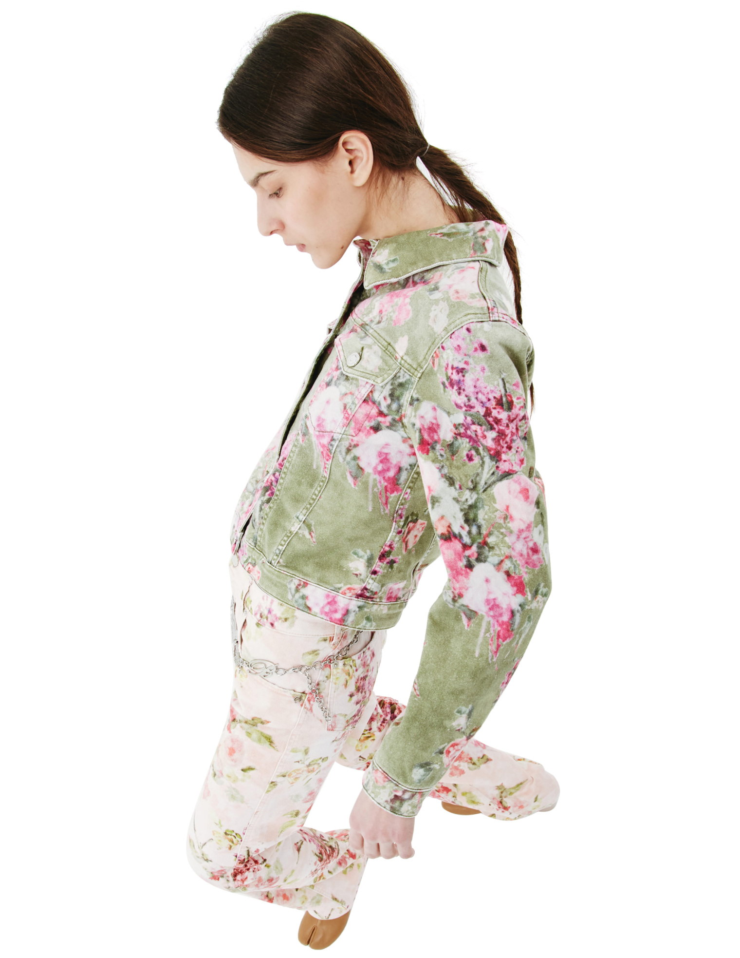 Blumarine Floral-print Denim Jacket