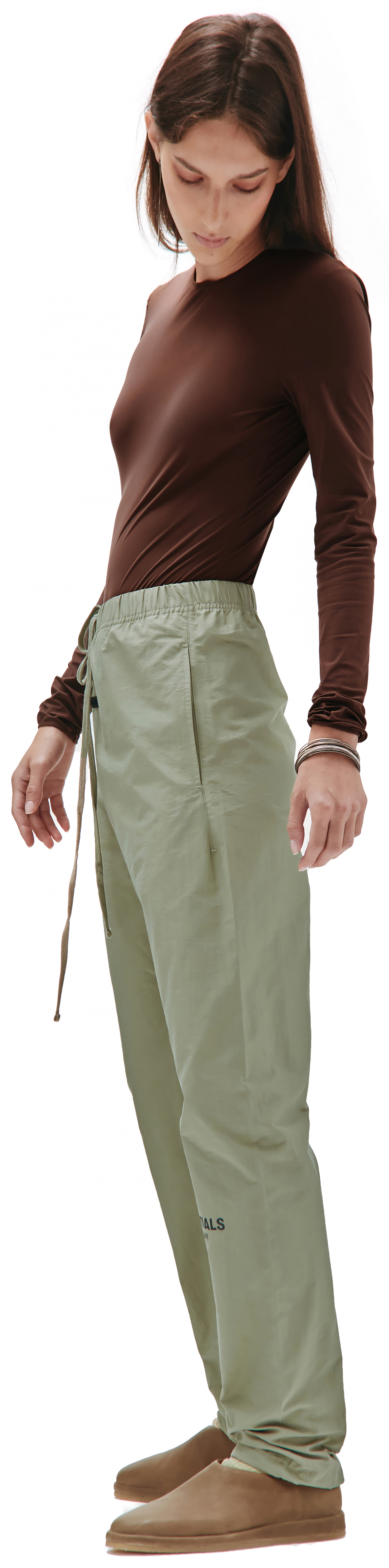 Fear of God Essentials Green track pant with logo