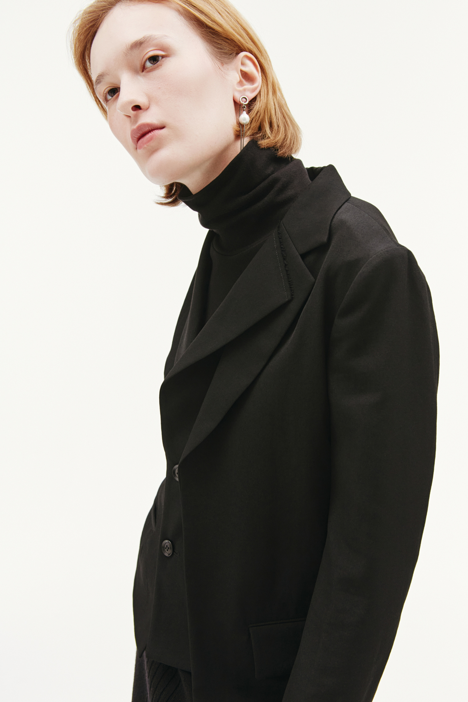 Y\'s Black asymmetrical wool blazer