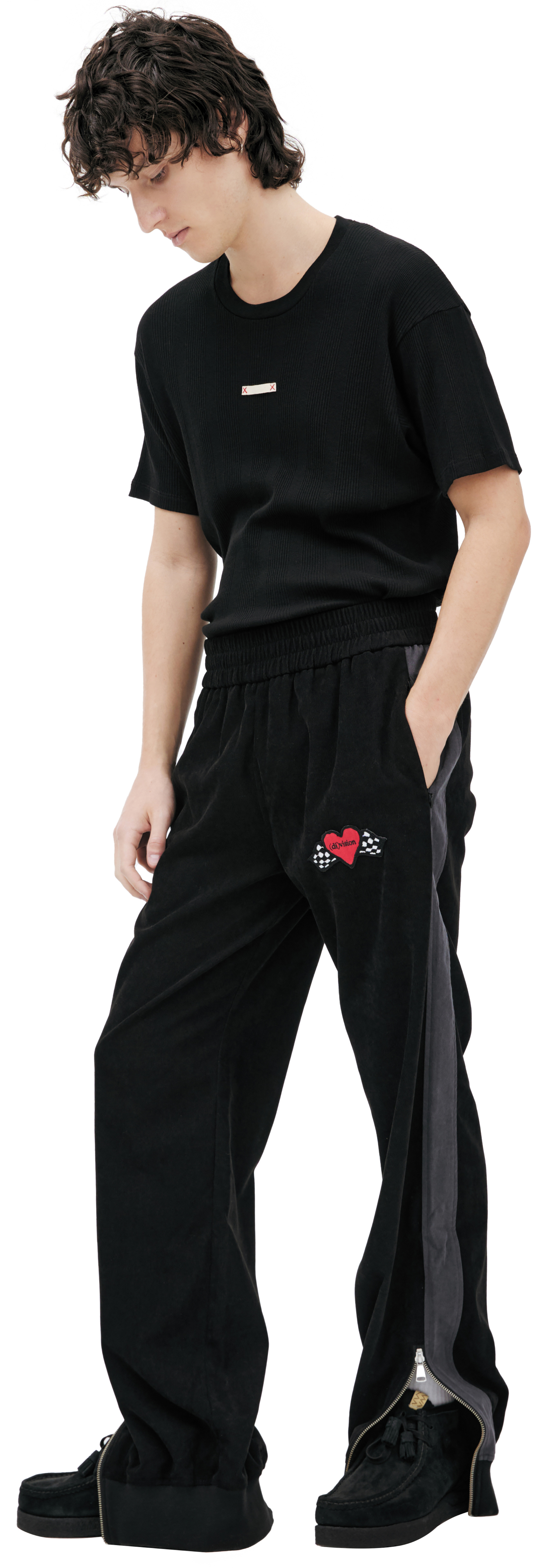 (di)vision Black trousers with logo