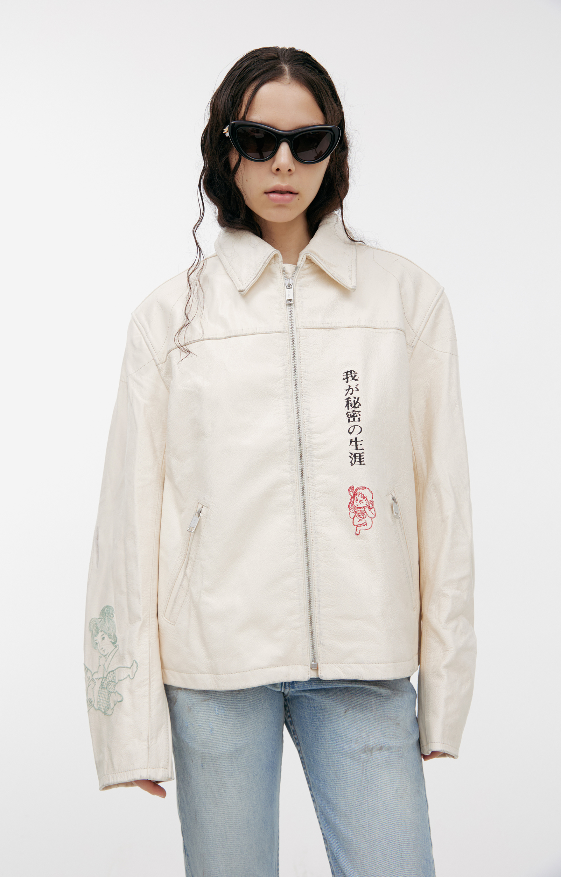 Enfants Riches Déprimés Hieroglyphic leather jacket