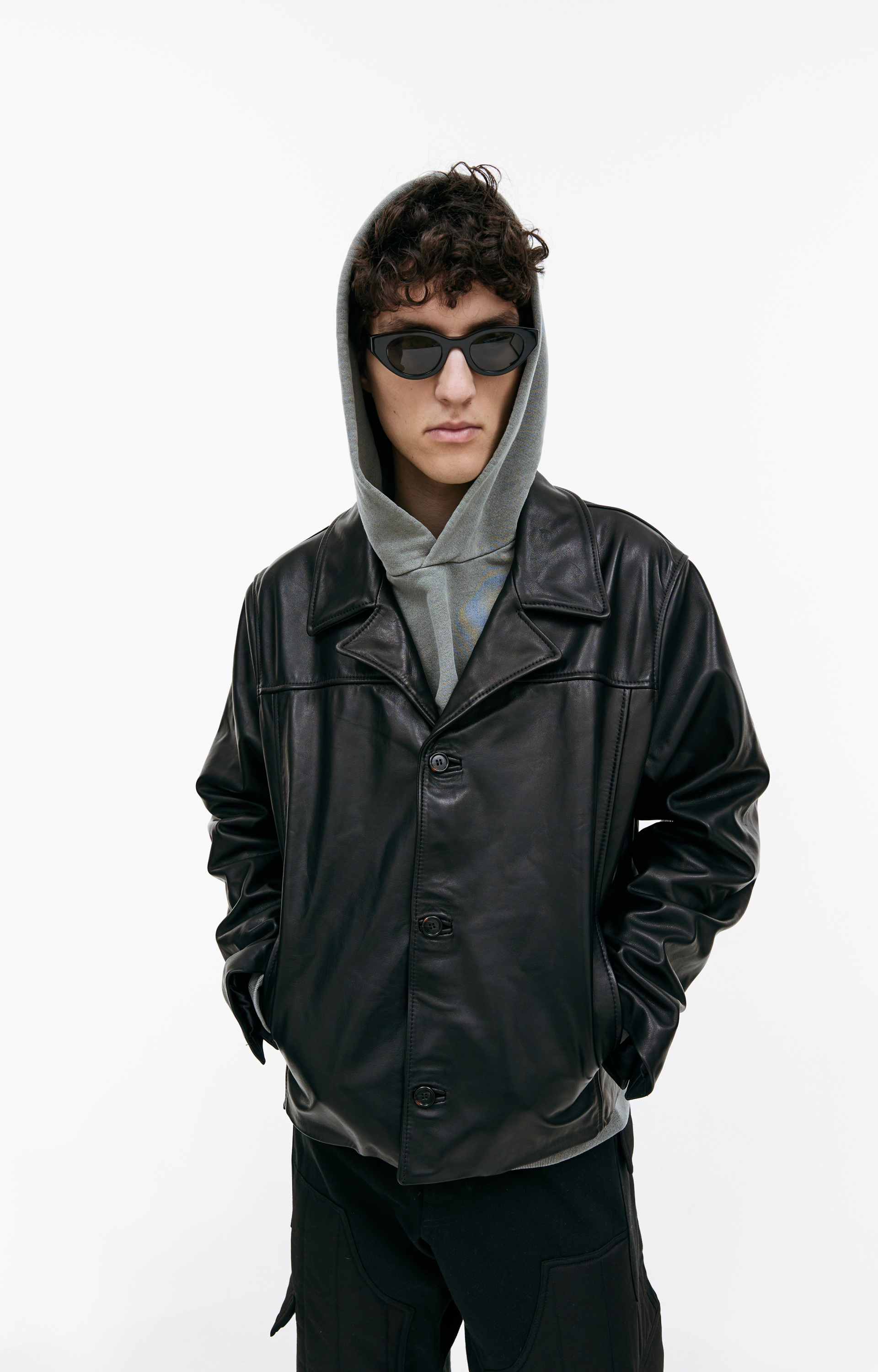 BTFL Leather jacket with buttons