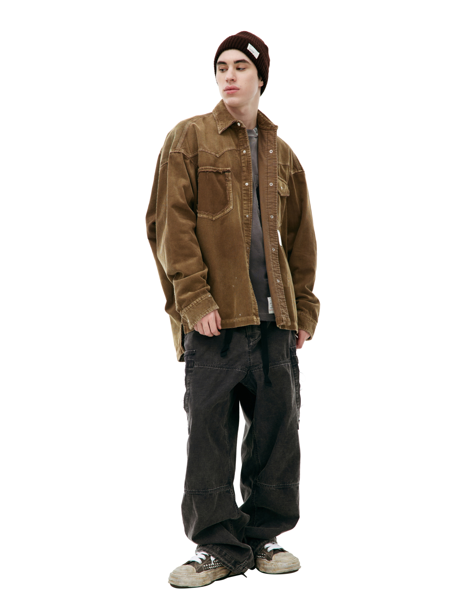 Maison Mihara Yasuhiro Velvet shirt with logo