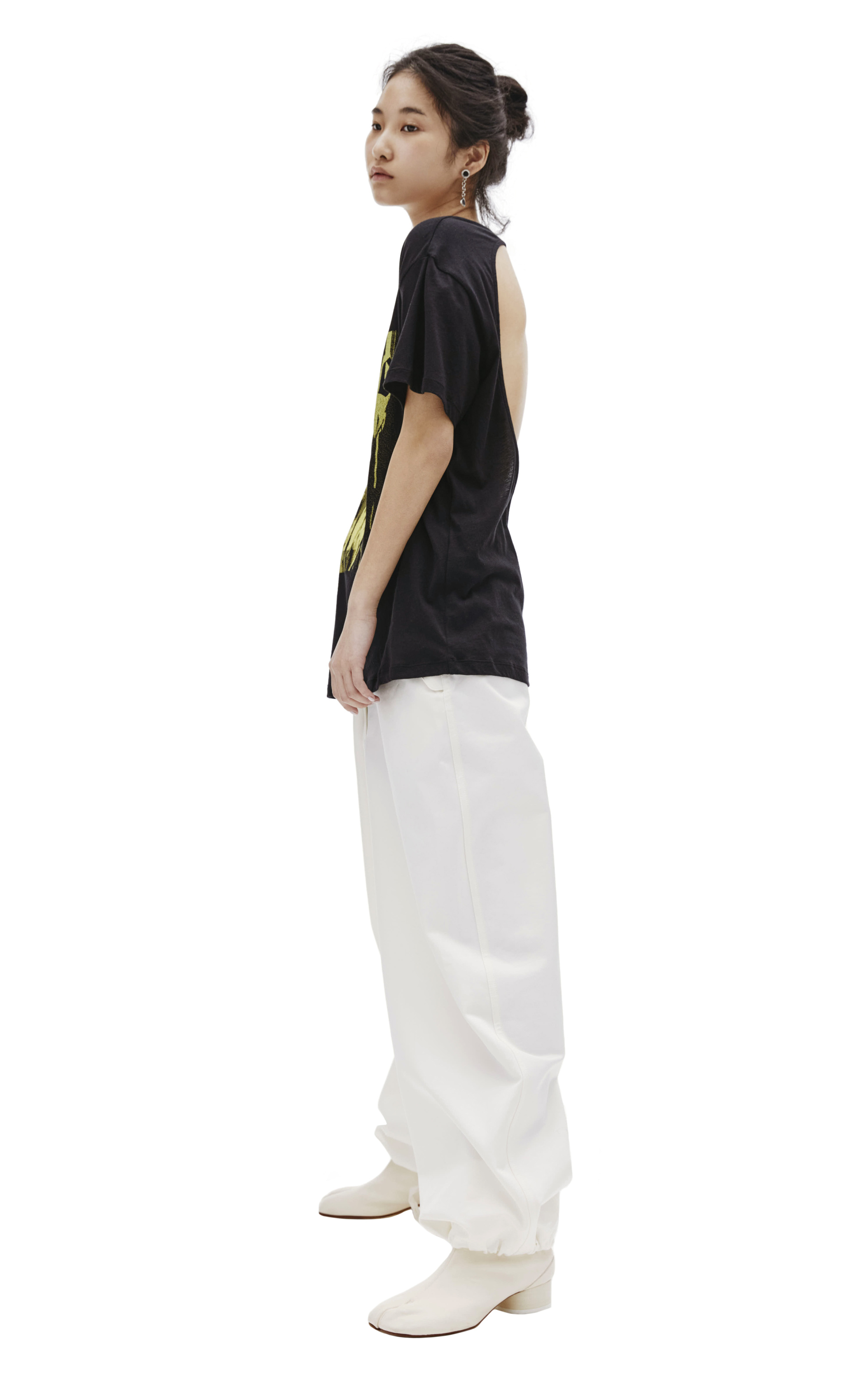 Ann Demeulemeester Black Printed Cotton T-Shirt