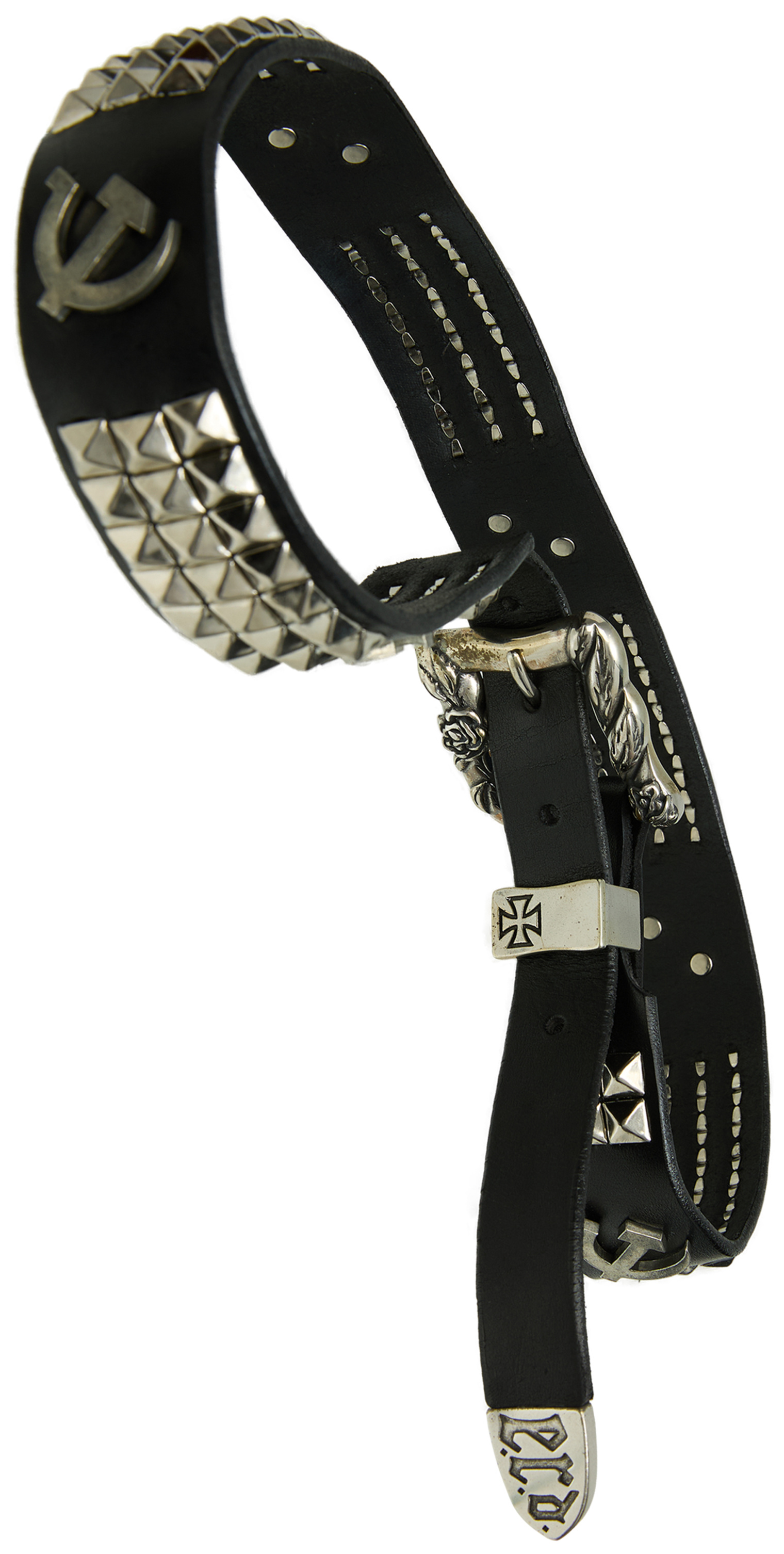 Buy Enfants Riches Déprimés men black soviet stud belt for $4,025