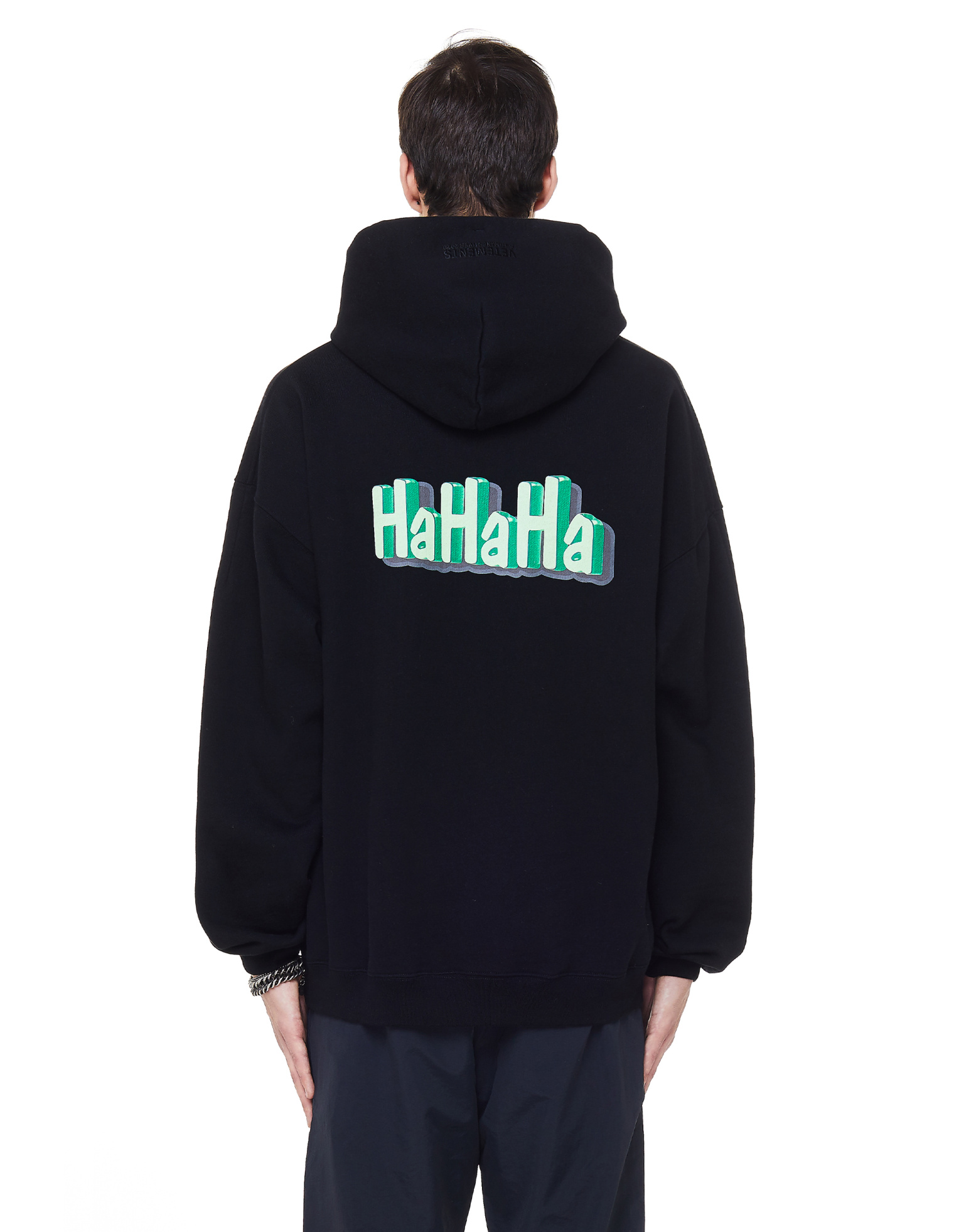 VETEMENTS HaHaHa Black Cotton Hoodie