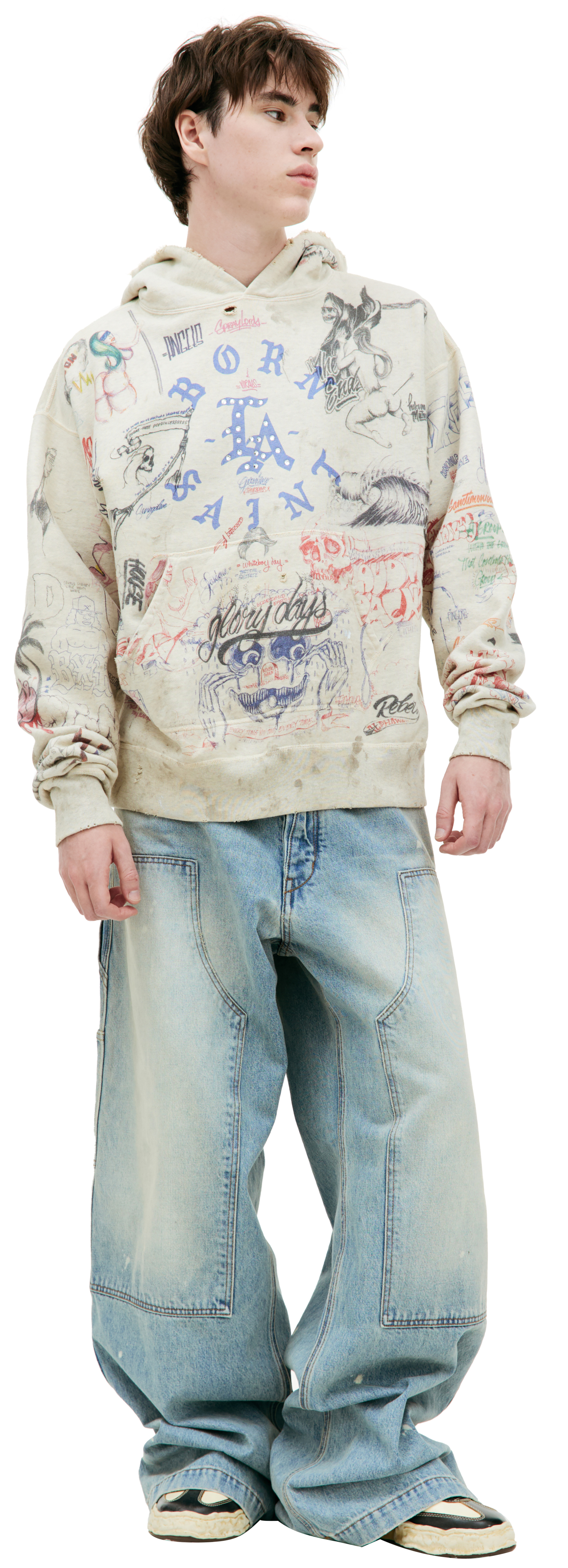 Saint Mxxxxxx BORN x RAISED printed hoodie