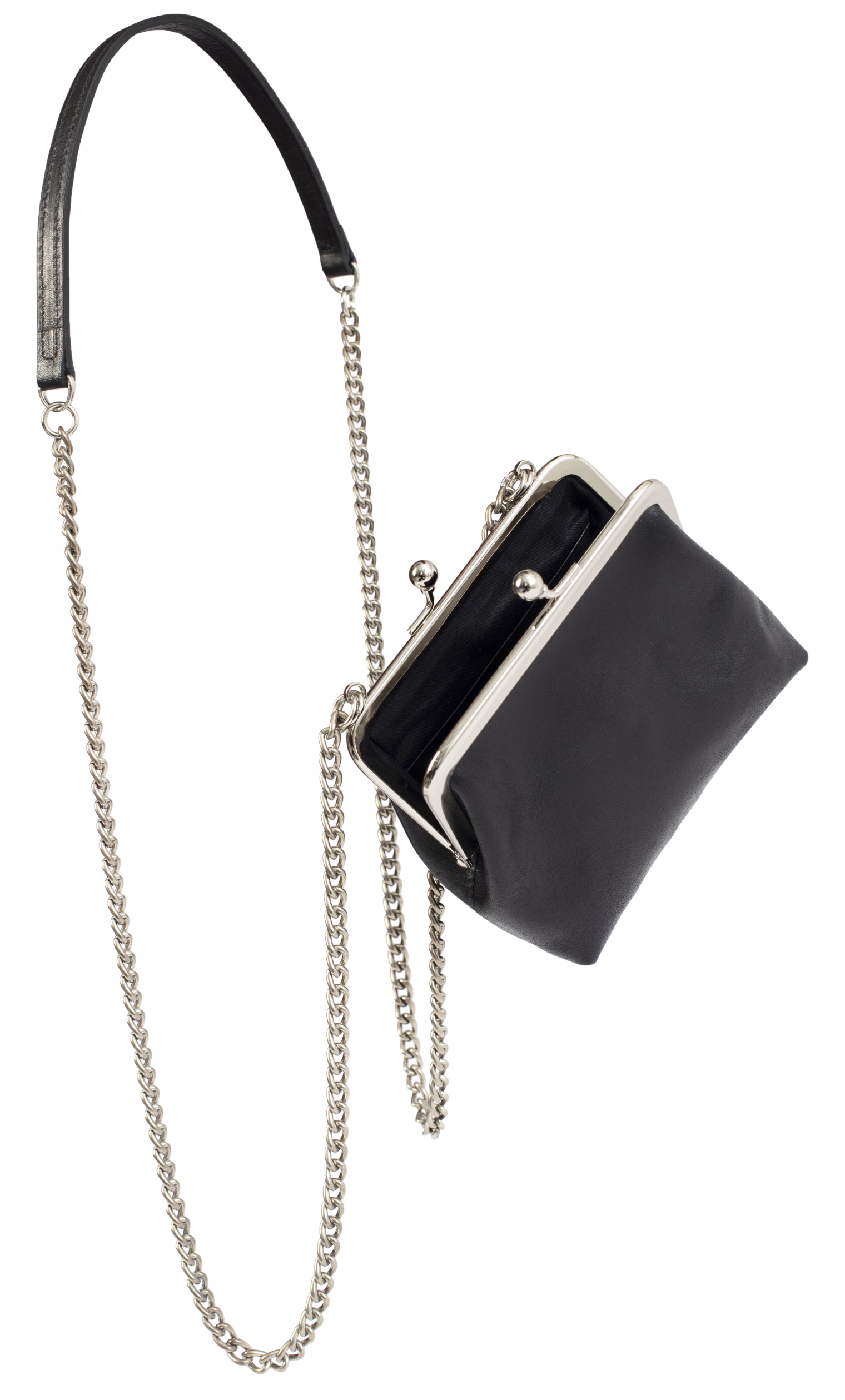 Yohji Yamamoto Leather Kiss-Lock Shoulder Bag