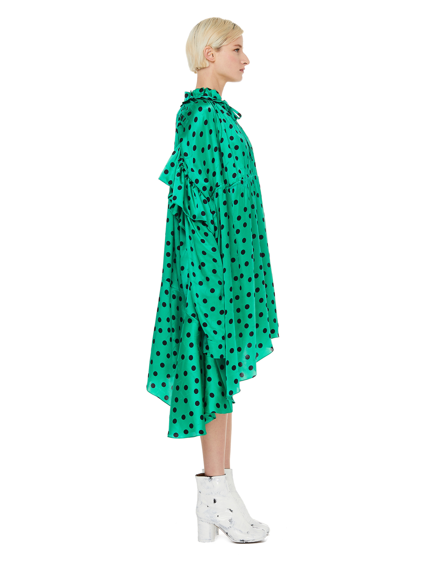 Balenciaga Asymmetric Polka Dot Dress