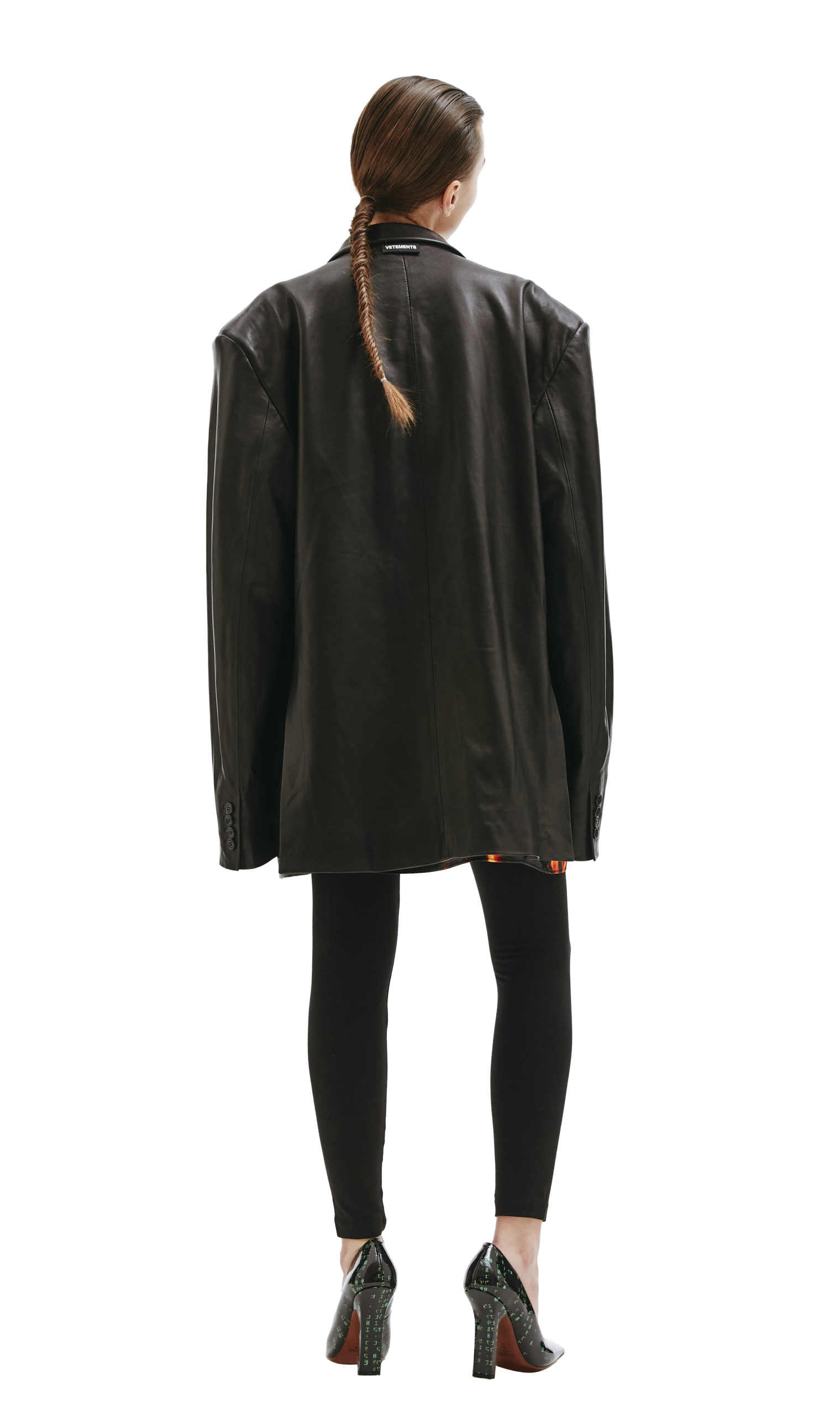 VETEMENTS Black leather blazer