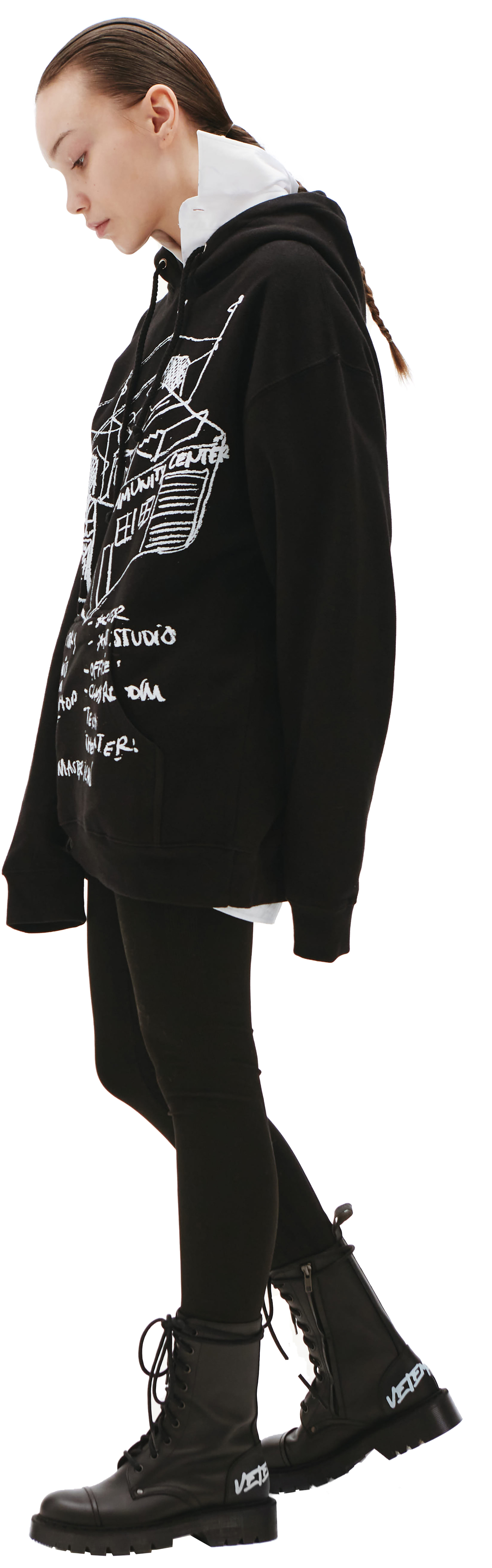 KidSuper Printed Cotton Black Hoodie