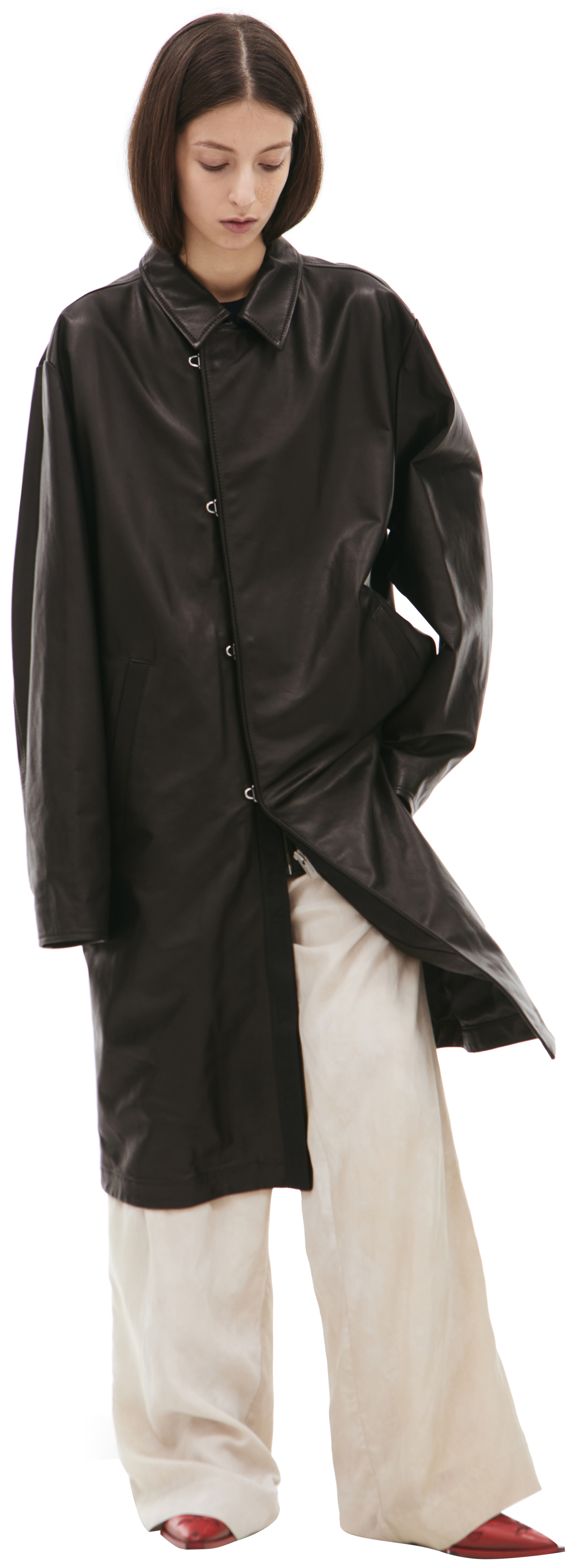 Undercover Single-breasted leather coat