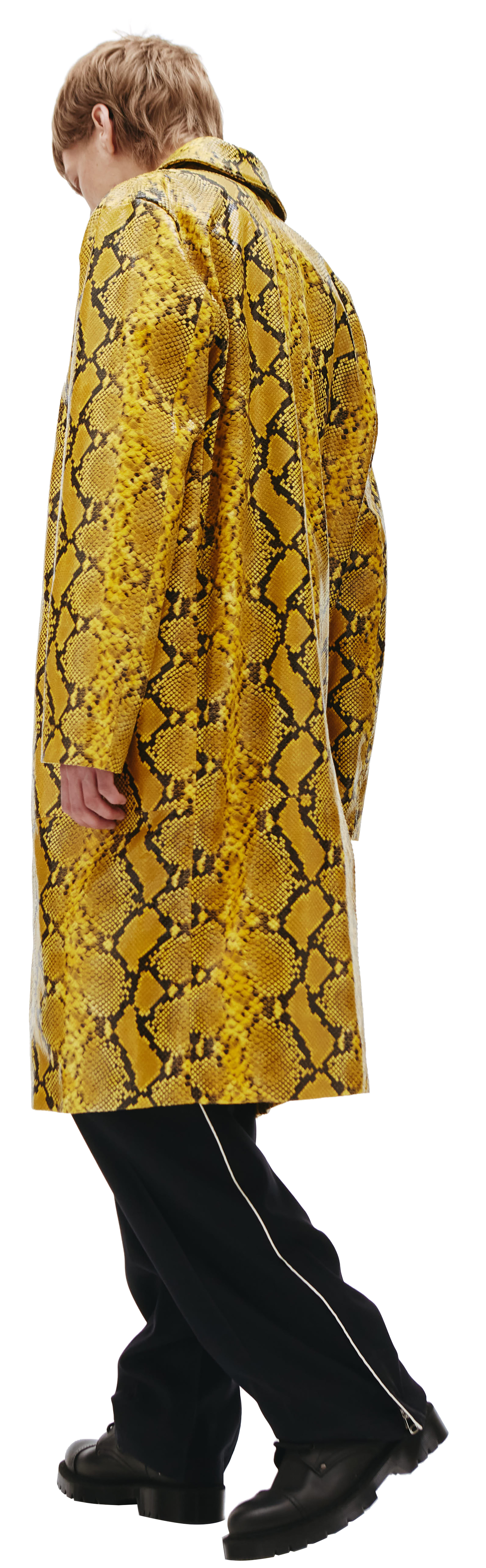 VETEMENTS Yellow Python Leather Coat