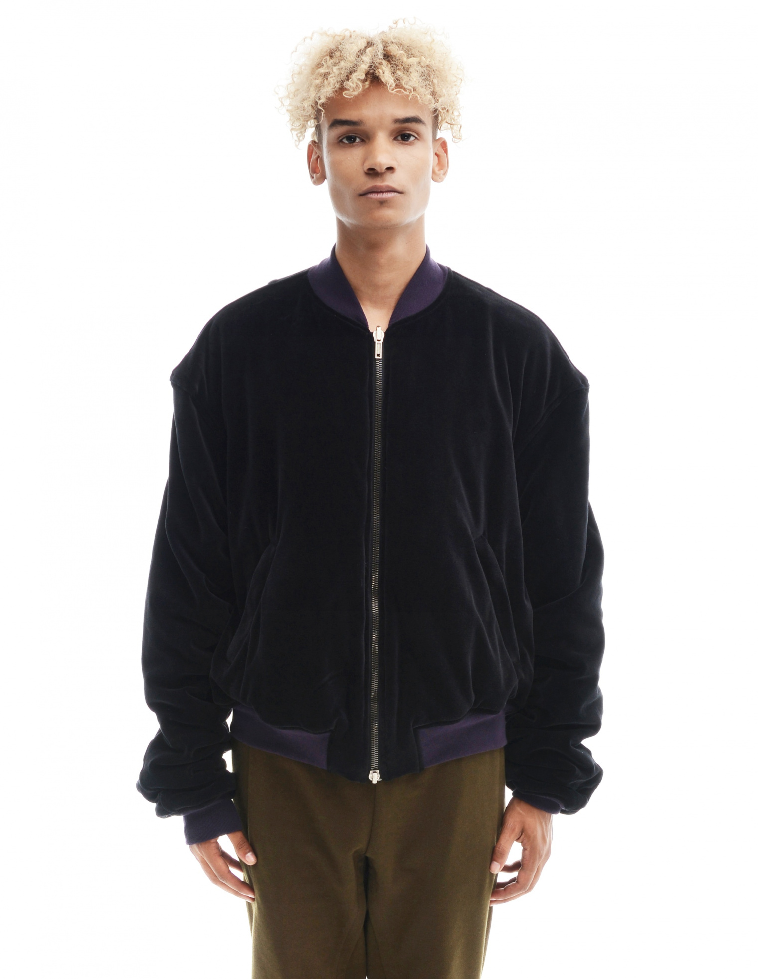 Haider Ackermann Velvet bomber sweatshirt