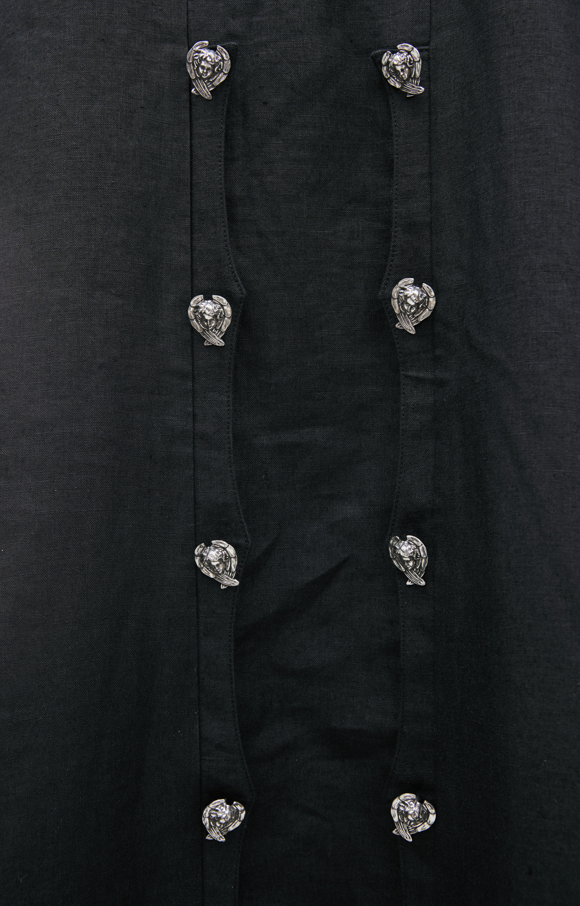 Enfants Riches Déprimés LINEN PRIEST COAT WITH CHERUB BUTTONS