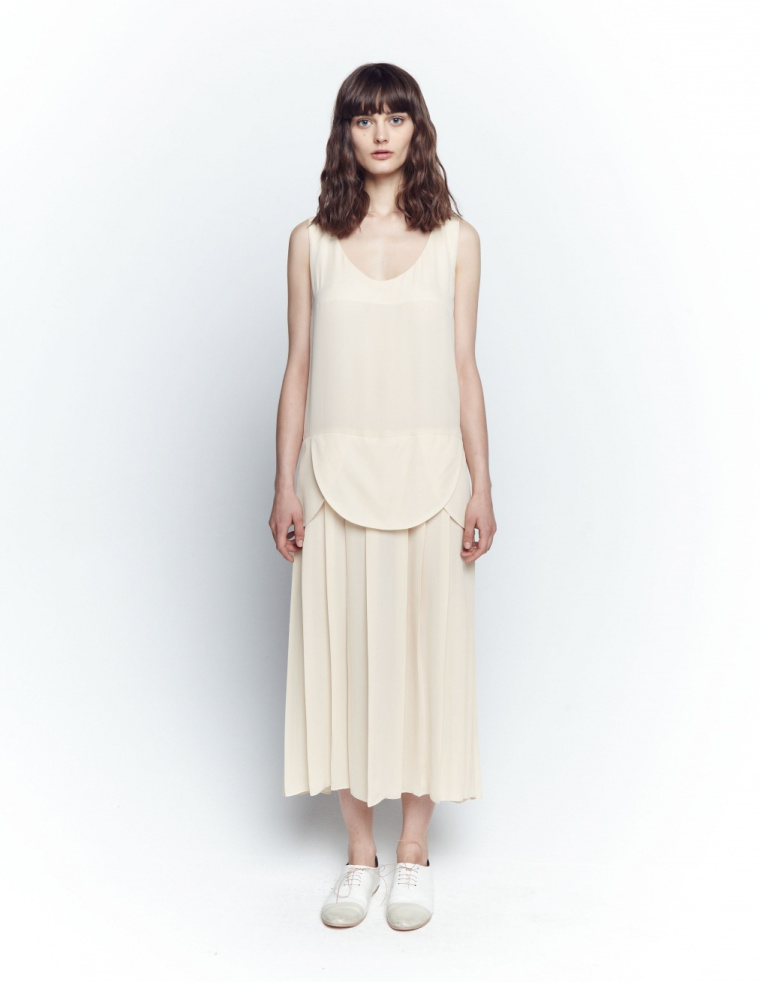Tata Naka Overlay pleated dress