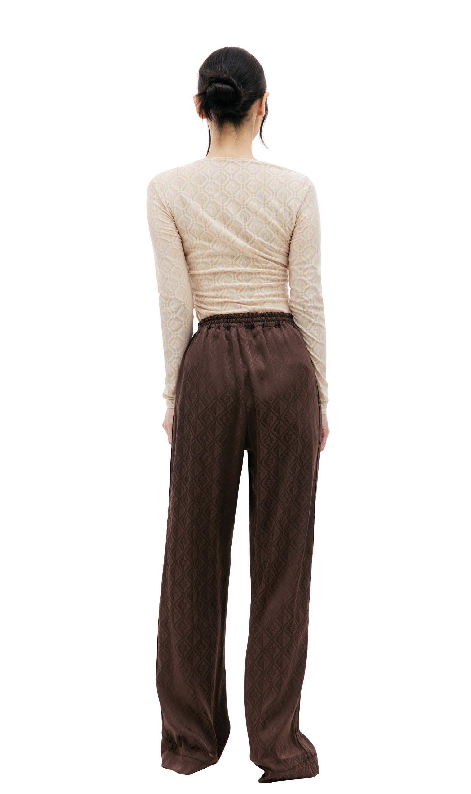 MARINE SERRE Brown Moon diamant trousers