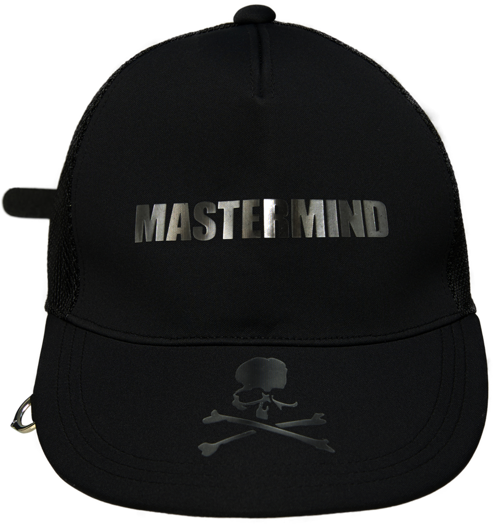 Mastermind WORLD Кепка-MW26SE1-CA002-605 сзади сетка.спереди зеркальное лого и череп.черная