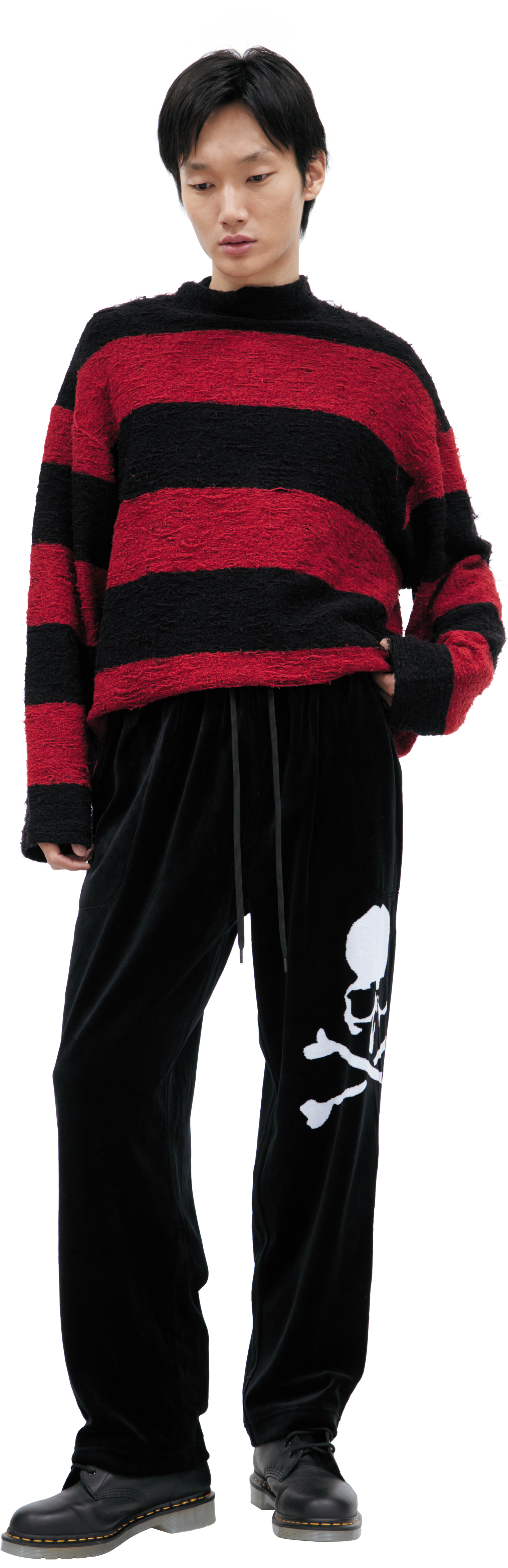 Mastermind WORLD Velour trousers with logo