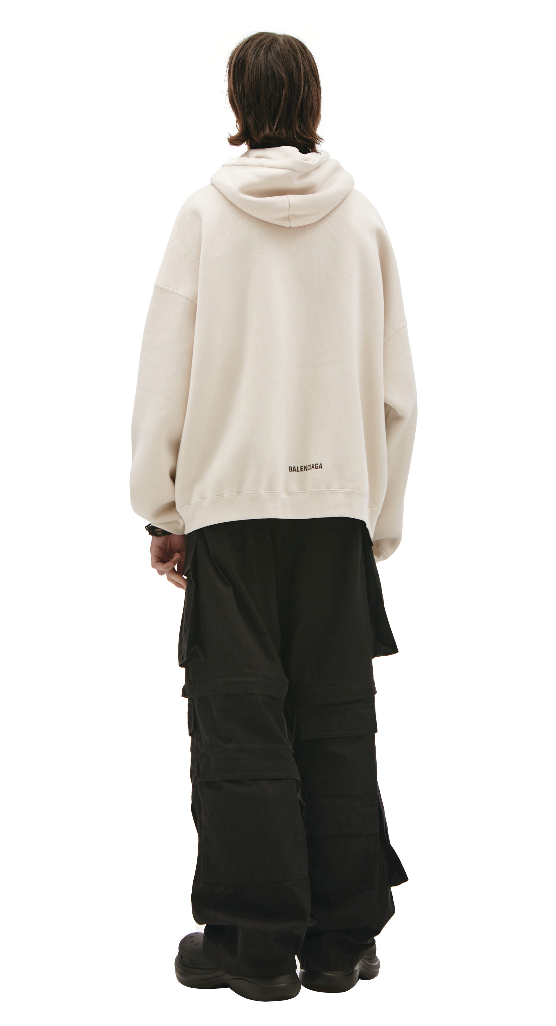 Balenciaga Zip-Up Hoodie In Beige