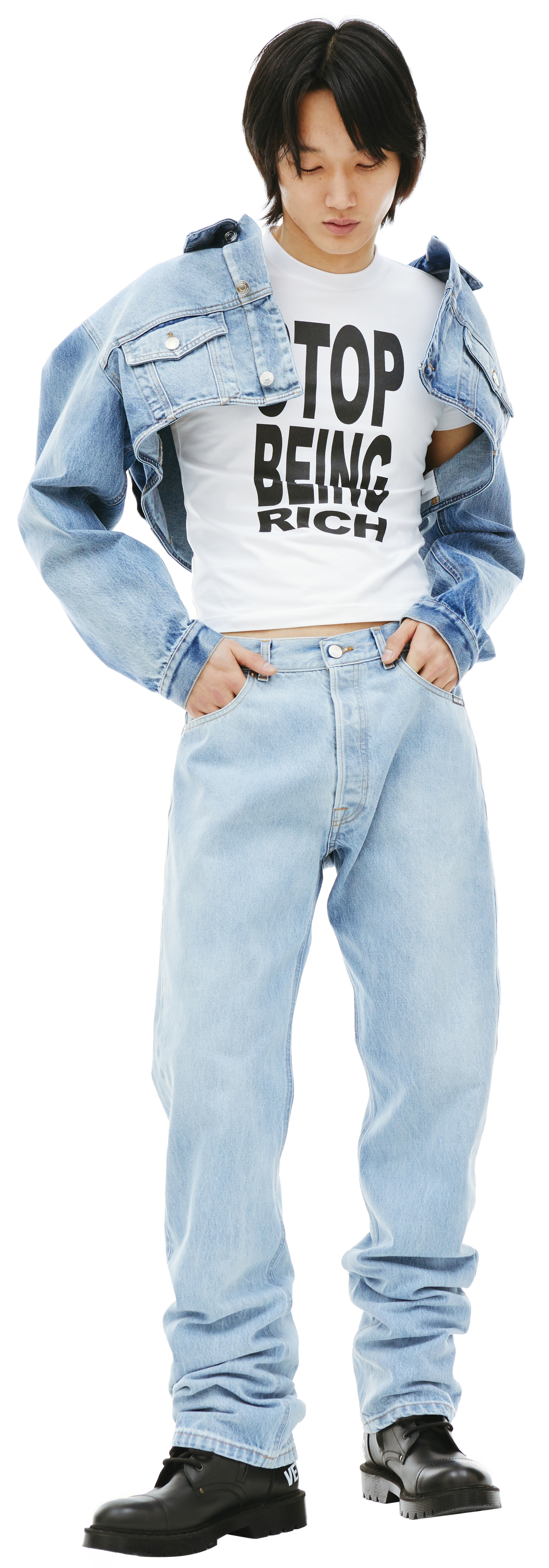 VTMNTS Сropped denim jacket