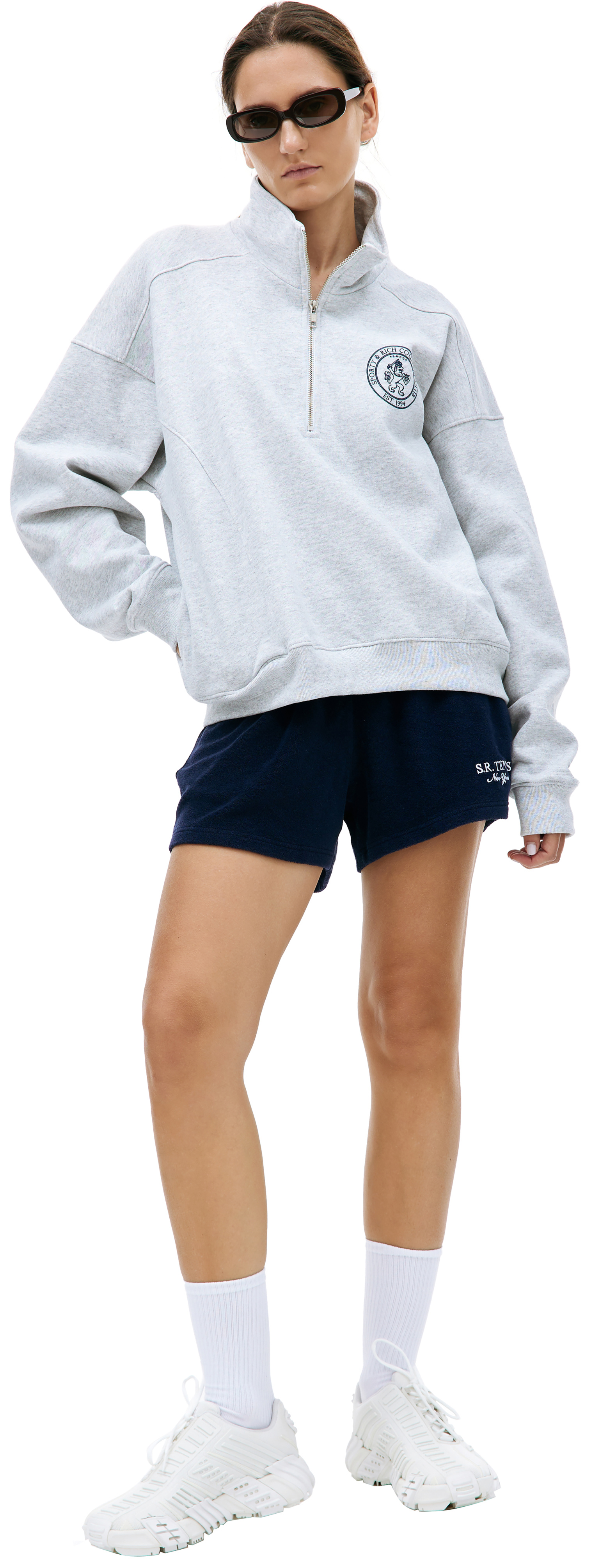 SPORTY & RICH Grey half-zip sweatshirt