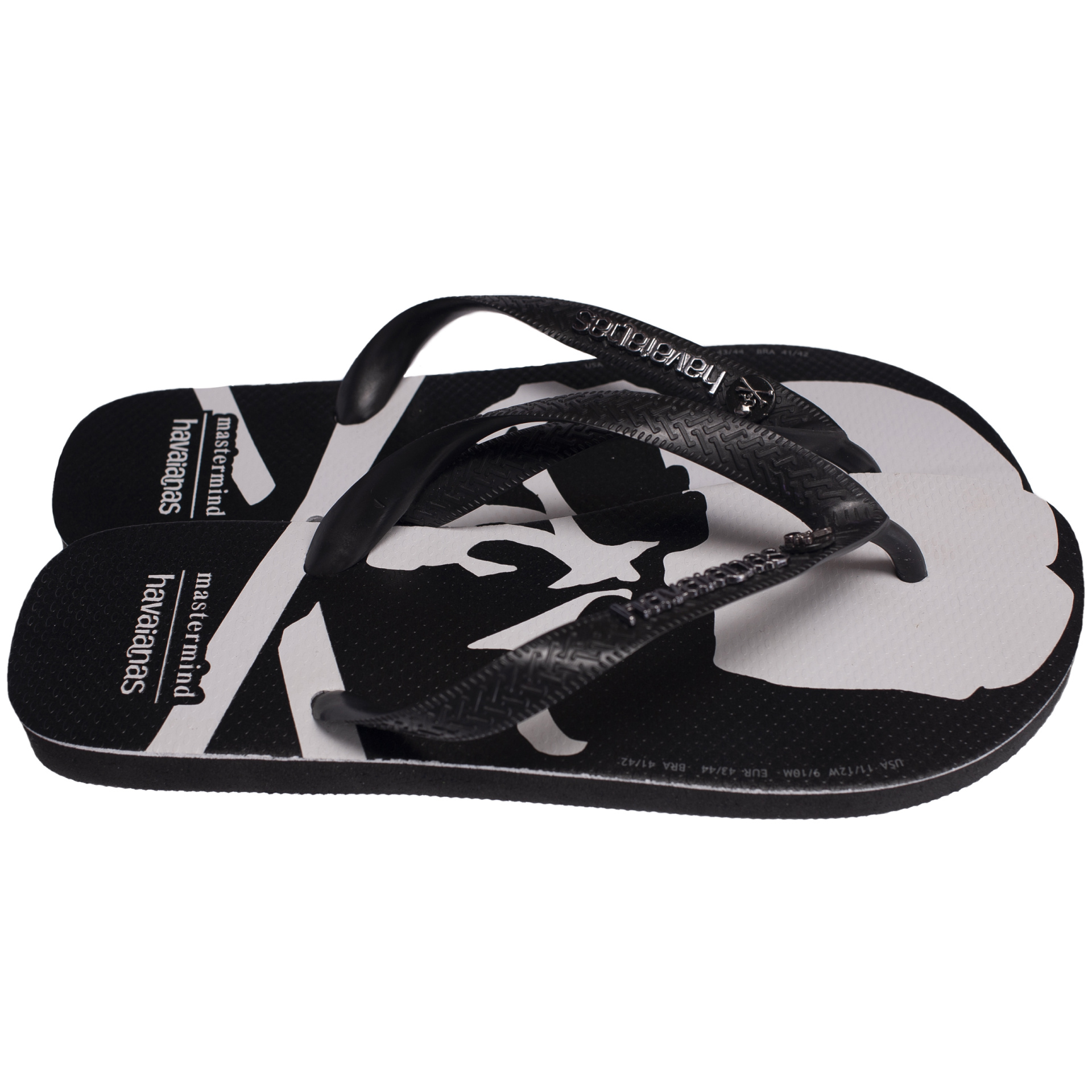 Mastermind WORLD Black Tradi Zori Scull Printed Sandal