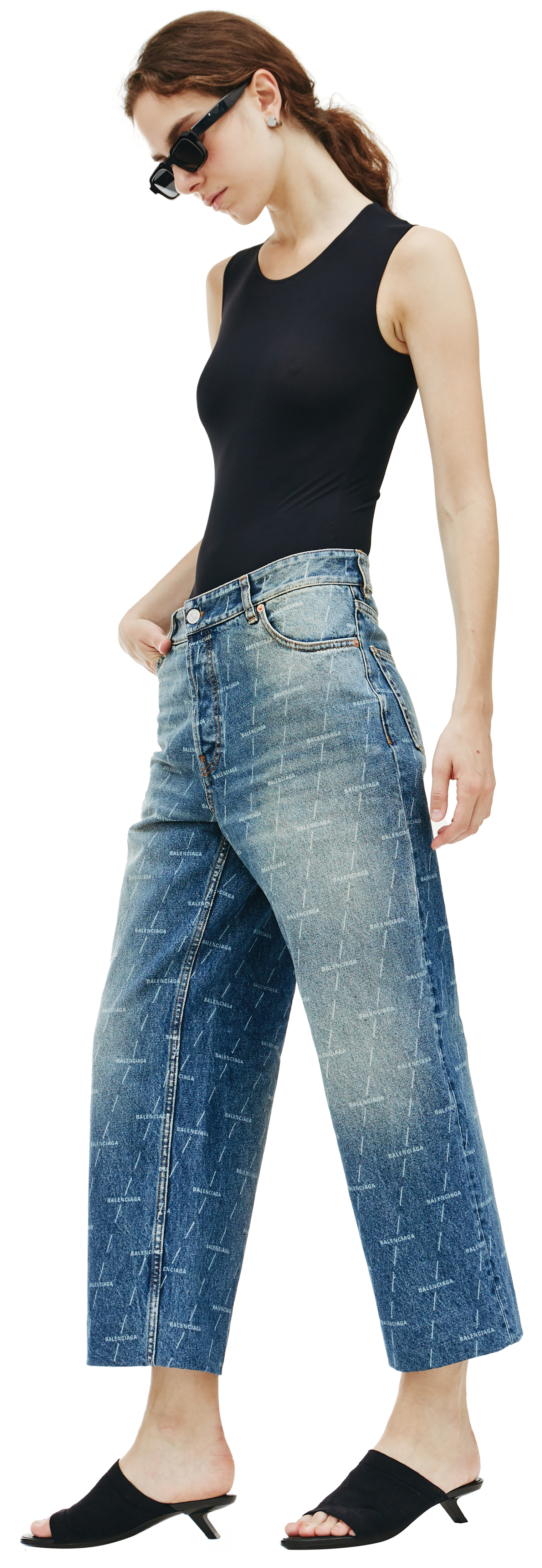 Balenciaga Jeans Printed All Over Logo