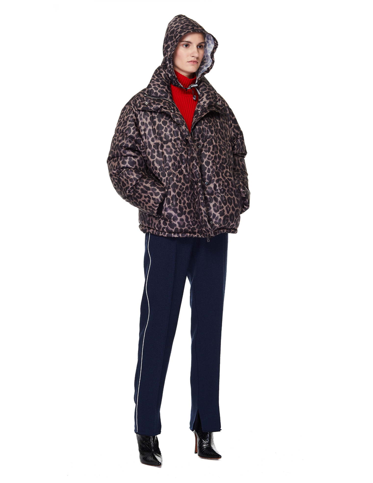 Golden Goose Пуховик с леопардовым принтом