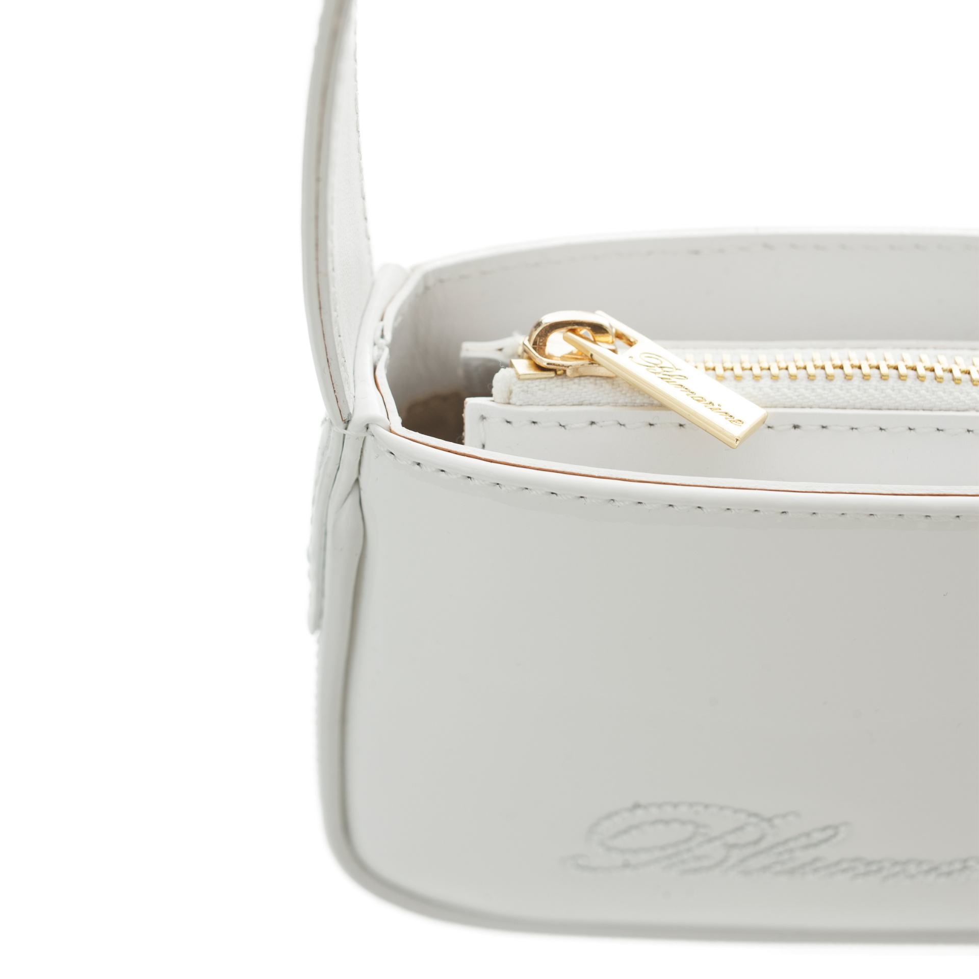 Blumarine White Rhinestone Logo Bag