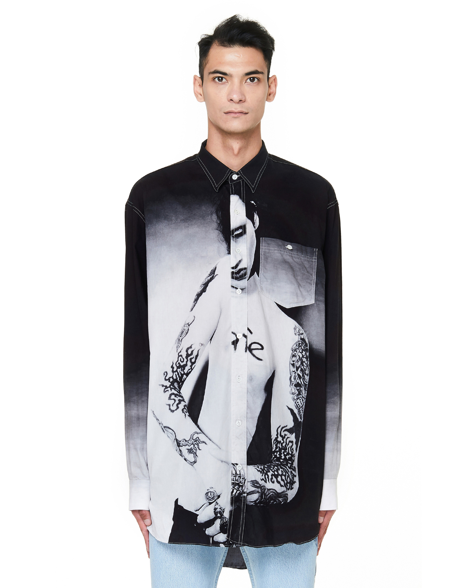 Buy VETEMENTS men marilyn manson printed black shirt for