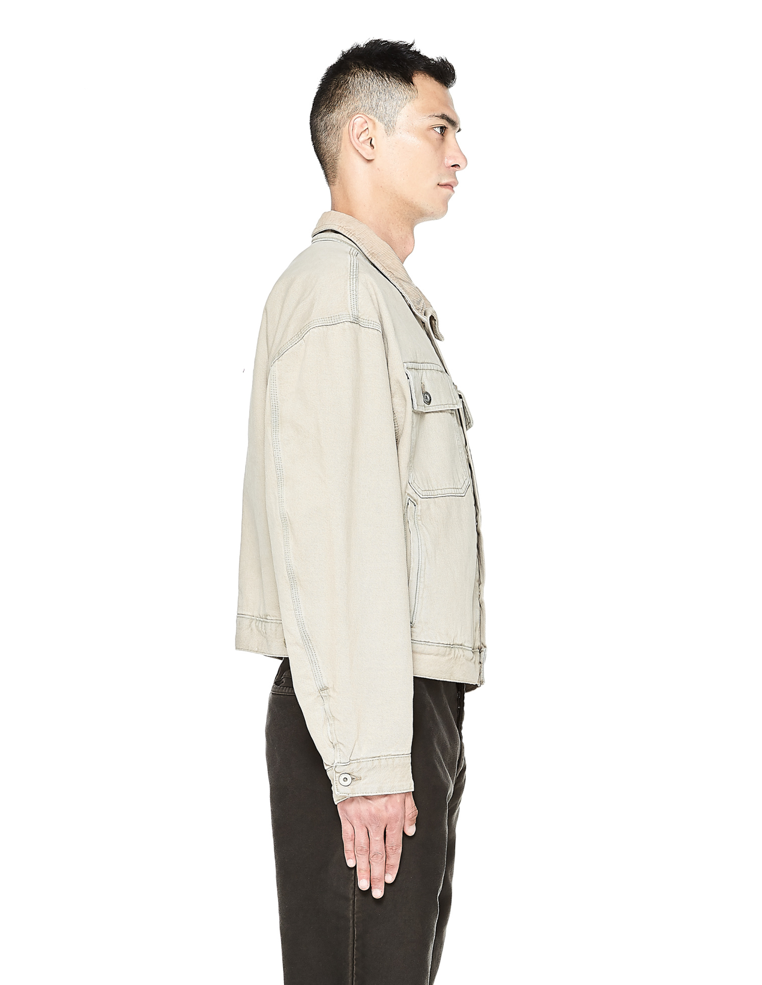 Yeezy Men\'s Flannel Lined Denim Jacket