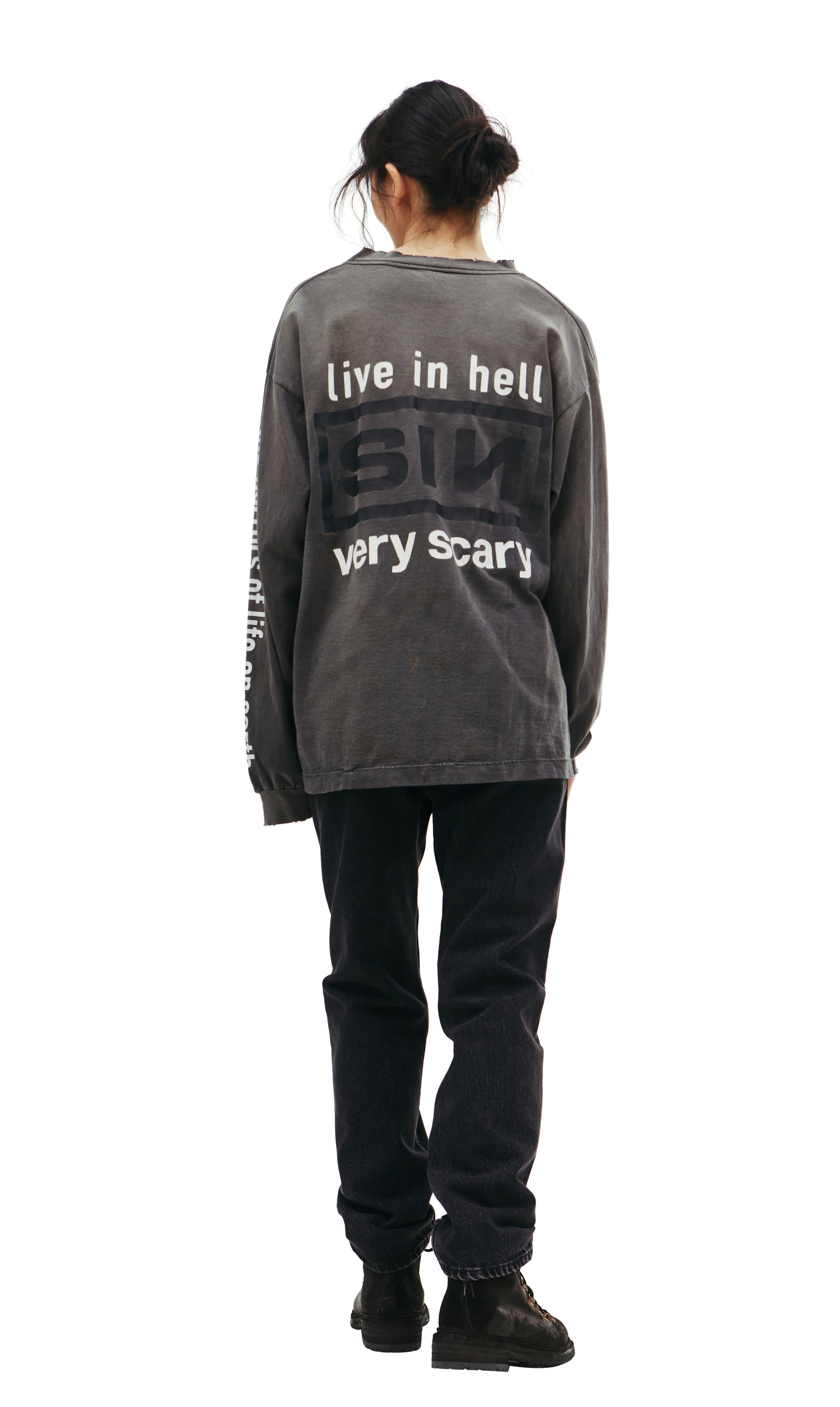 Saint Michael Sin printed long sleeve t-shirt