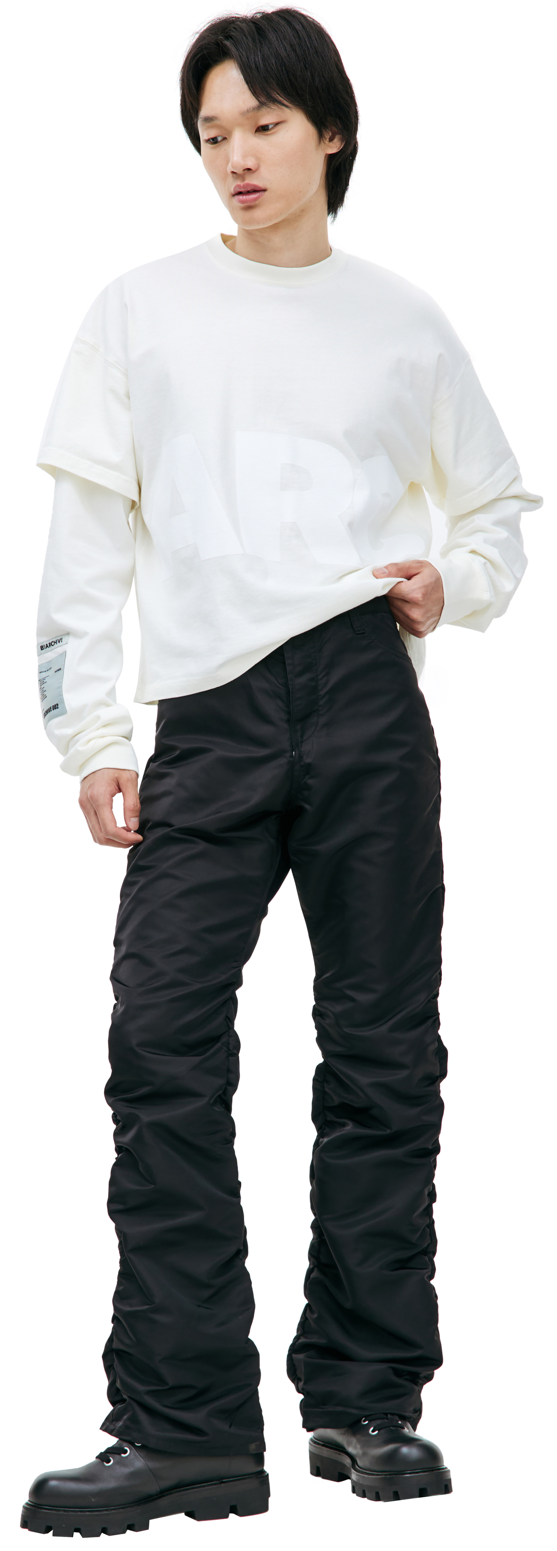 B1ARCHIVE Black nylon trousers