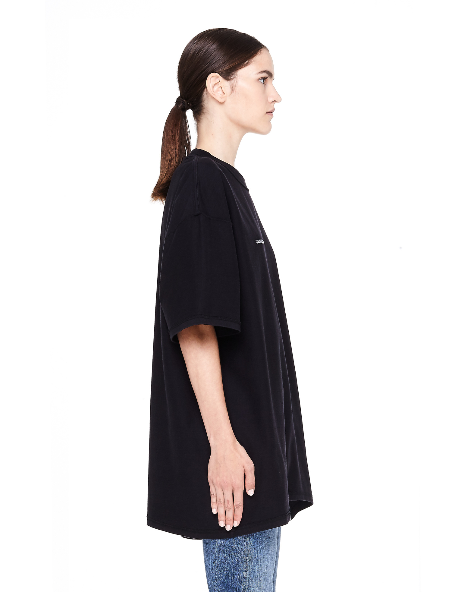 VETEMENTS Черная хлопковая футболка Inside-out