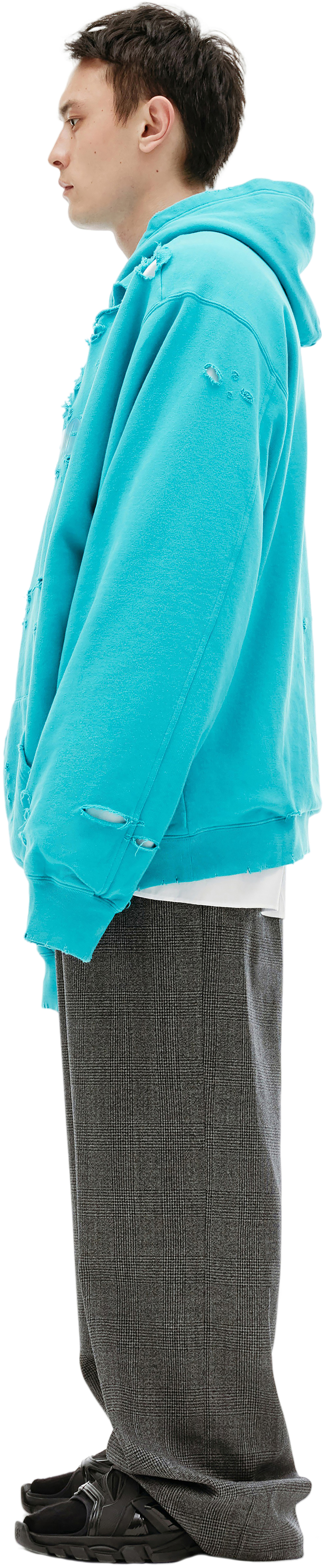 Balenciaga Blue Cotton Hoodie