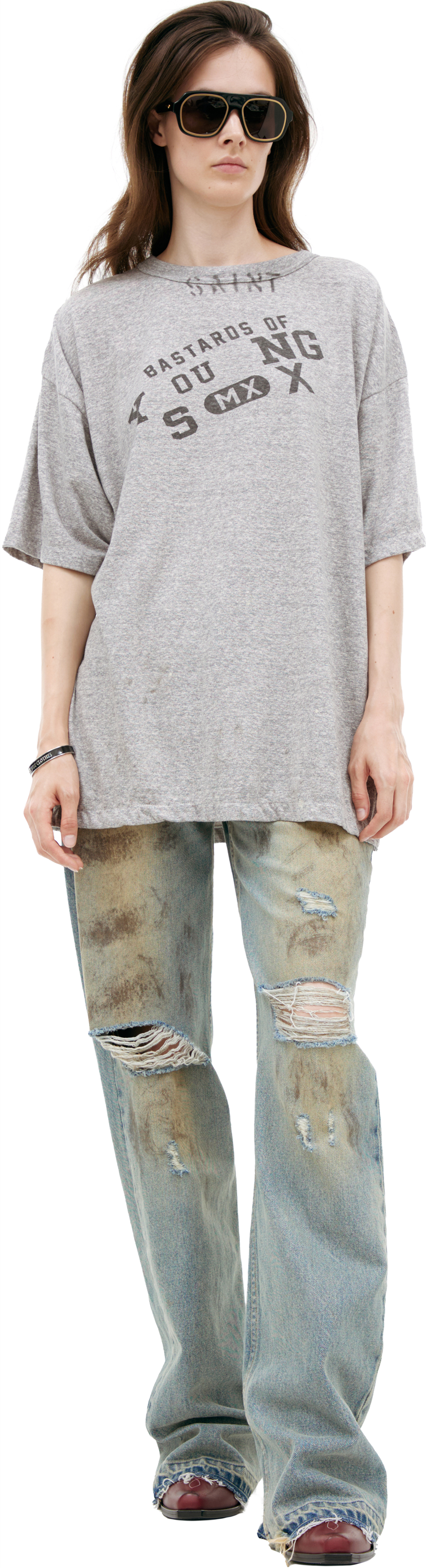 Saint Mxxxxxx Grey T-shirt with print