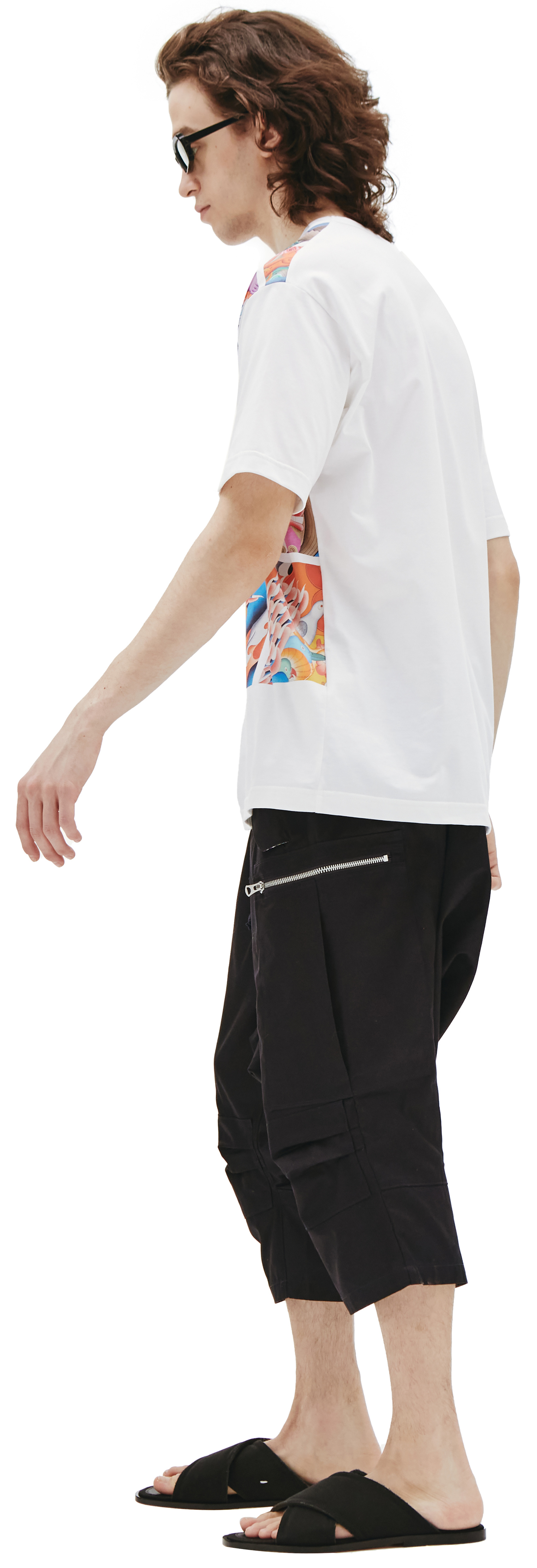 Junya Watanabe Хлопковая футболка с восточным принтом