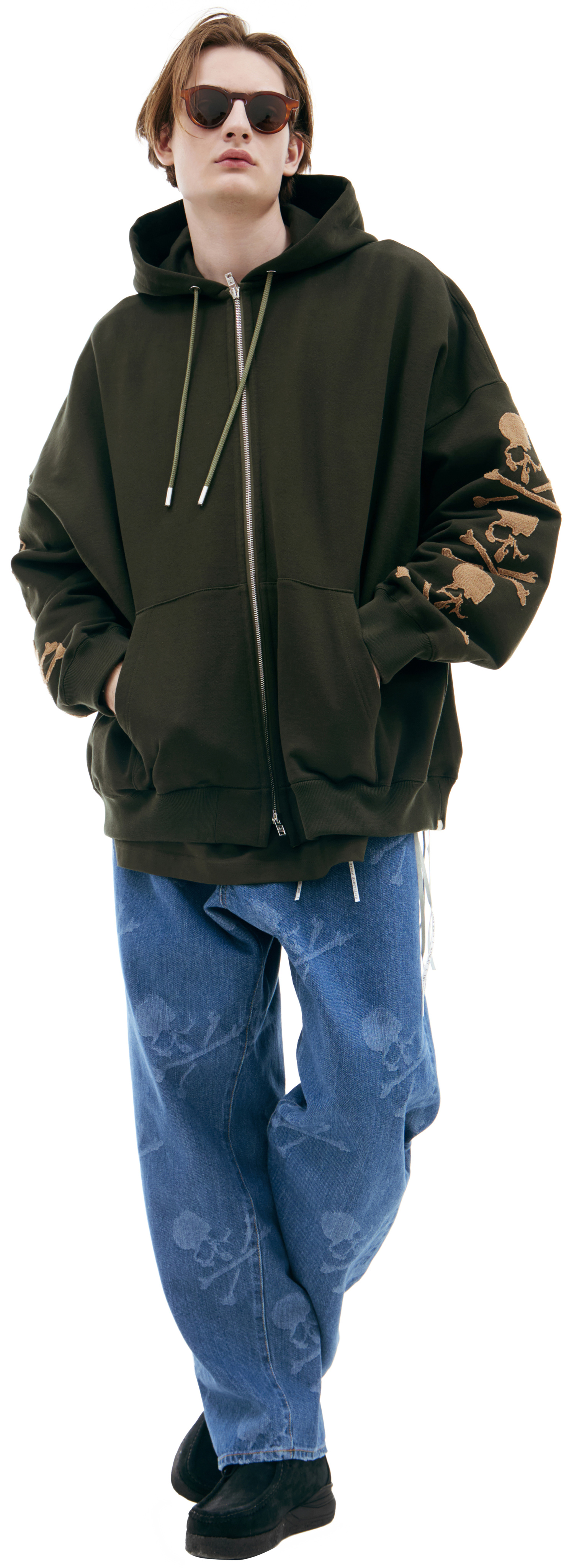 Mastermind WORLD Khaki zip up hoodie