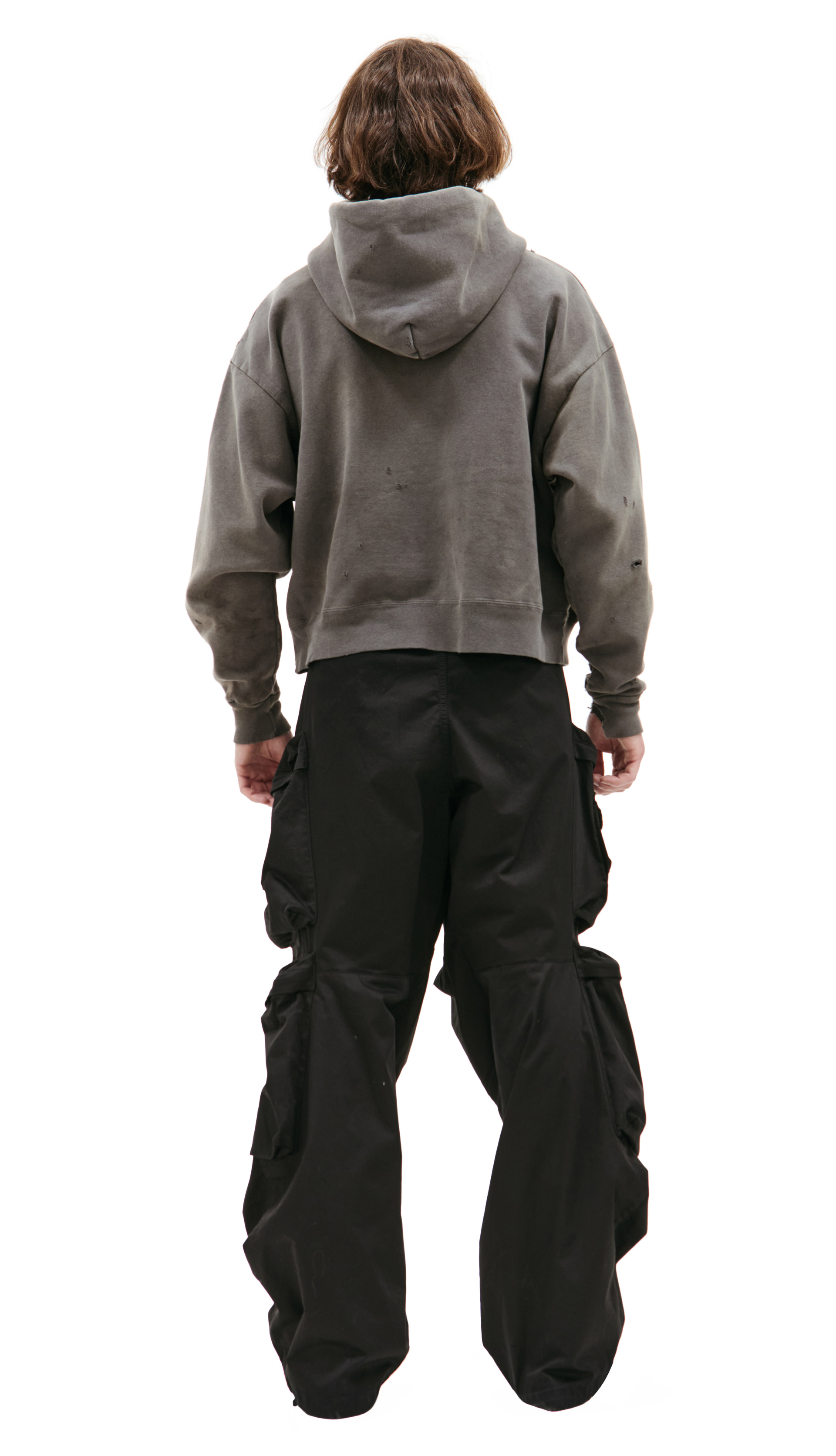 Saint Michael Distressed zip-up hoodie